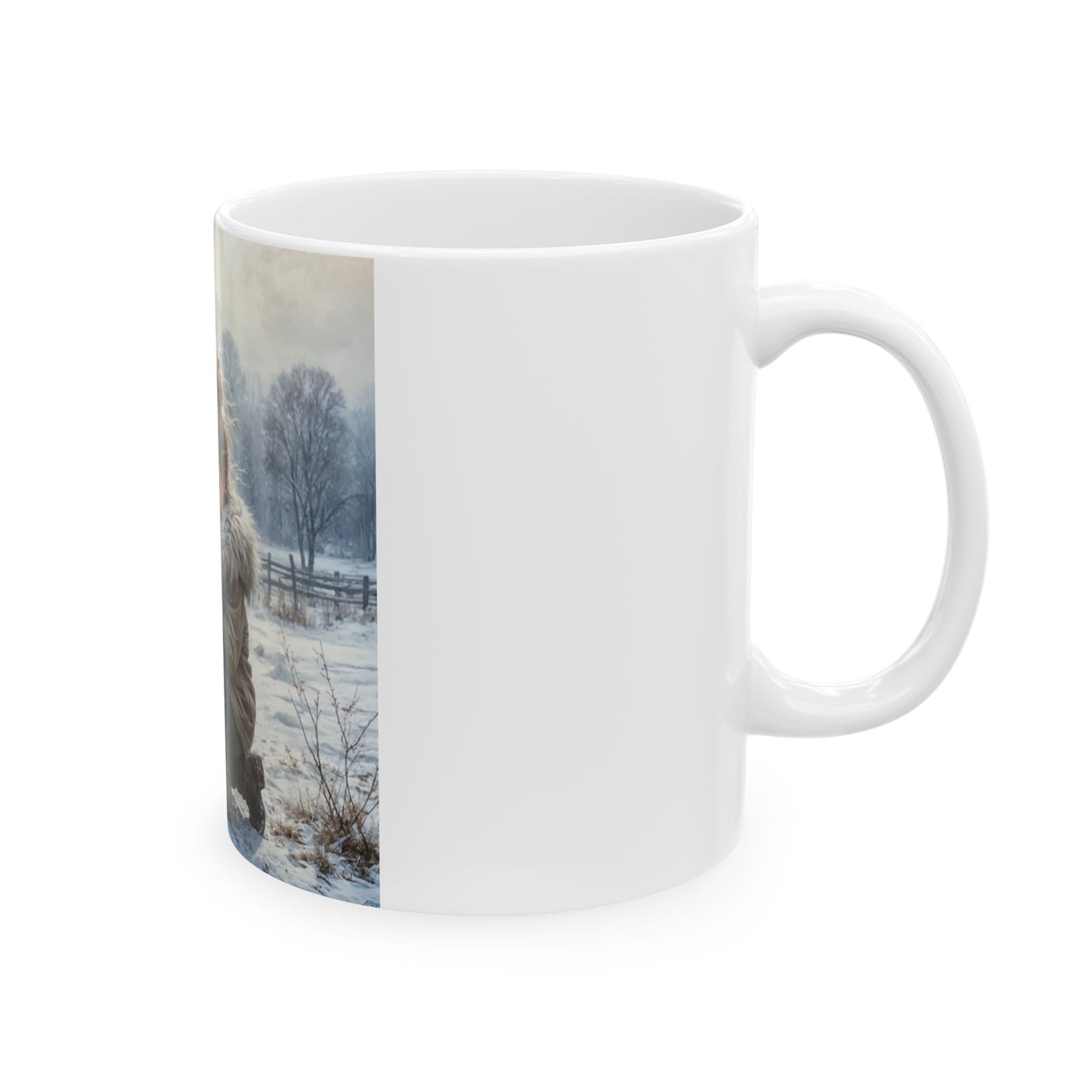 Little Girl w Her Pony Ceramic Mug (11oz, 15oz)