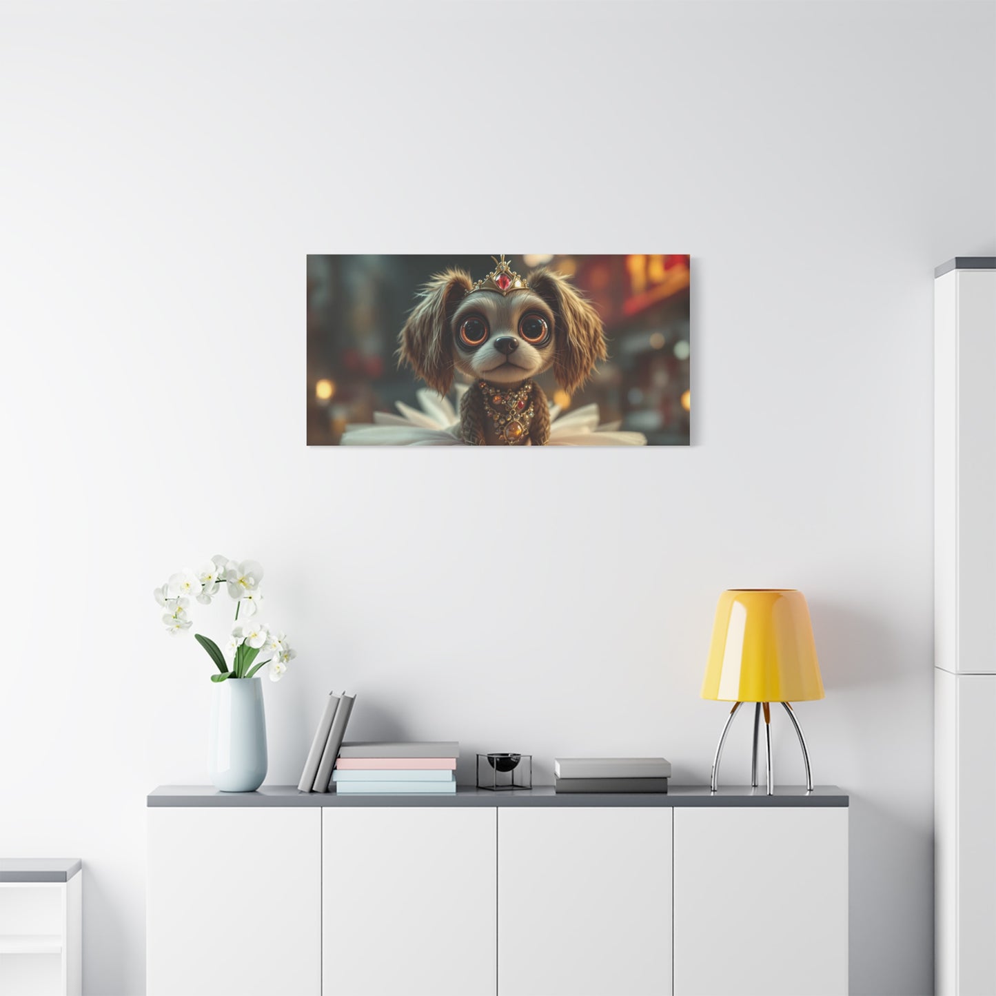 Cute Dog in White Tutu Art