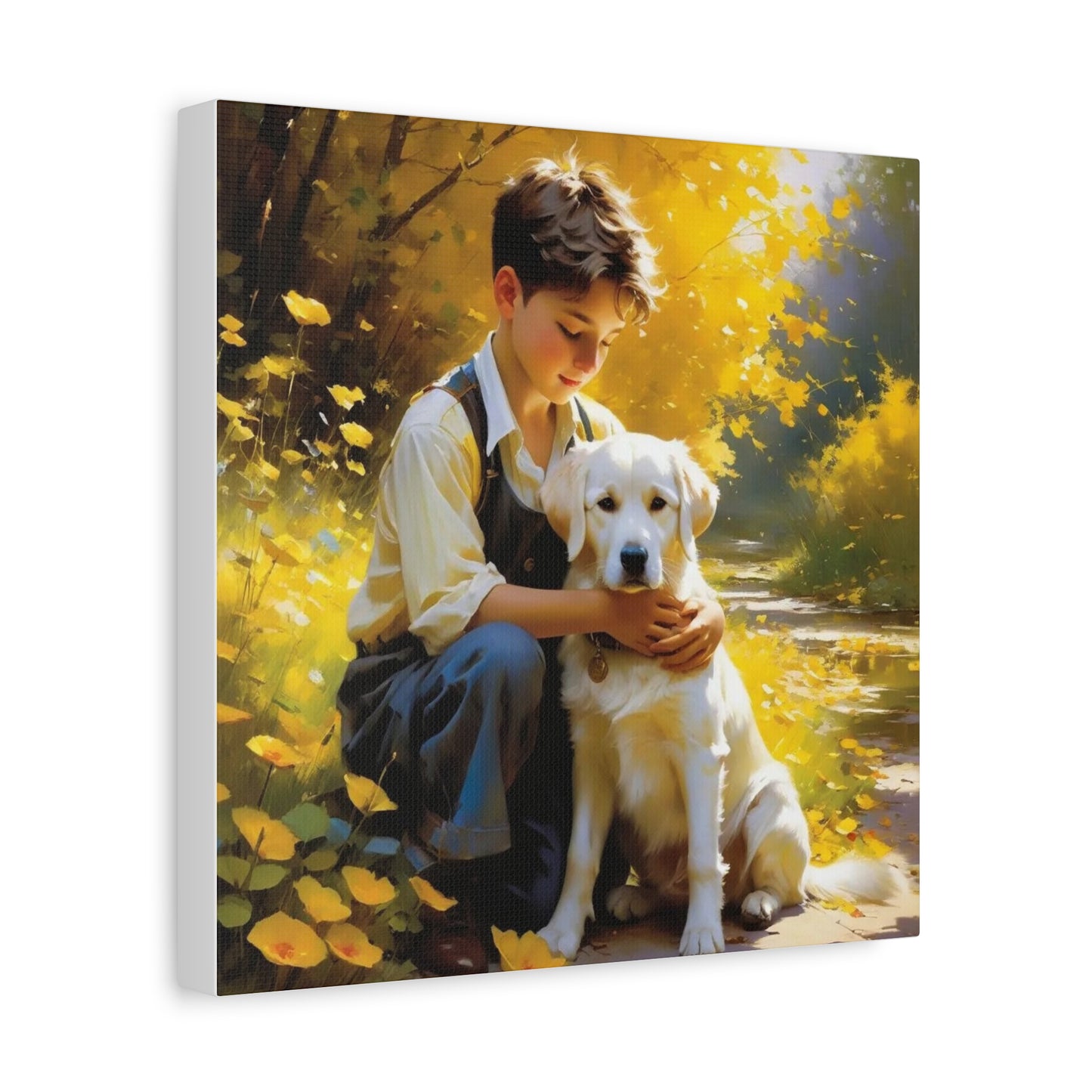 A Boy and His Labrador Retriever Puppy Art