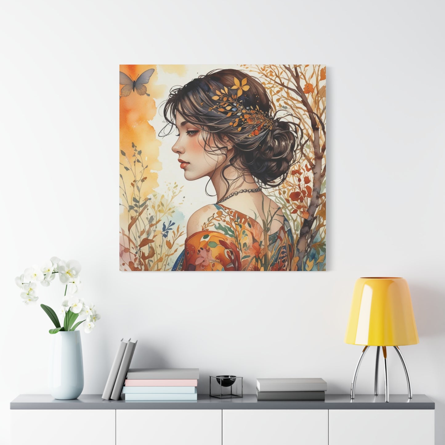 Girl with Leaves in Her Hair Abstract Art