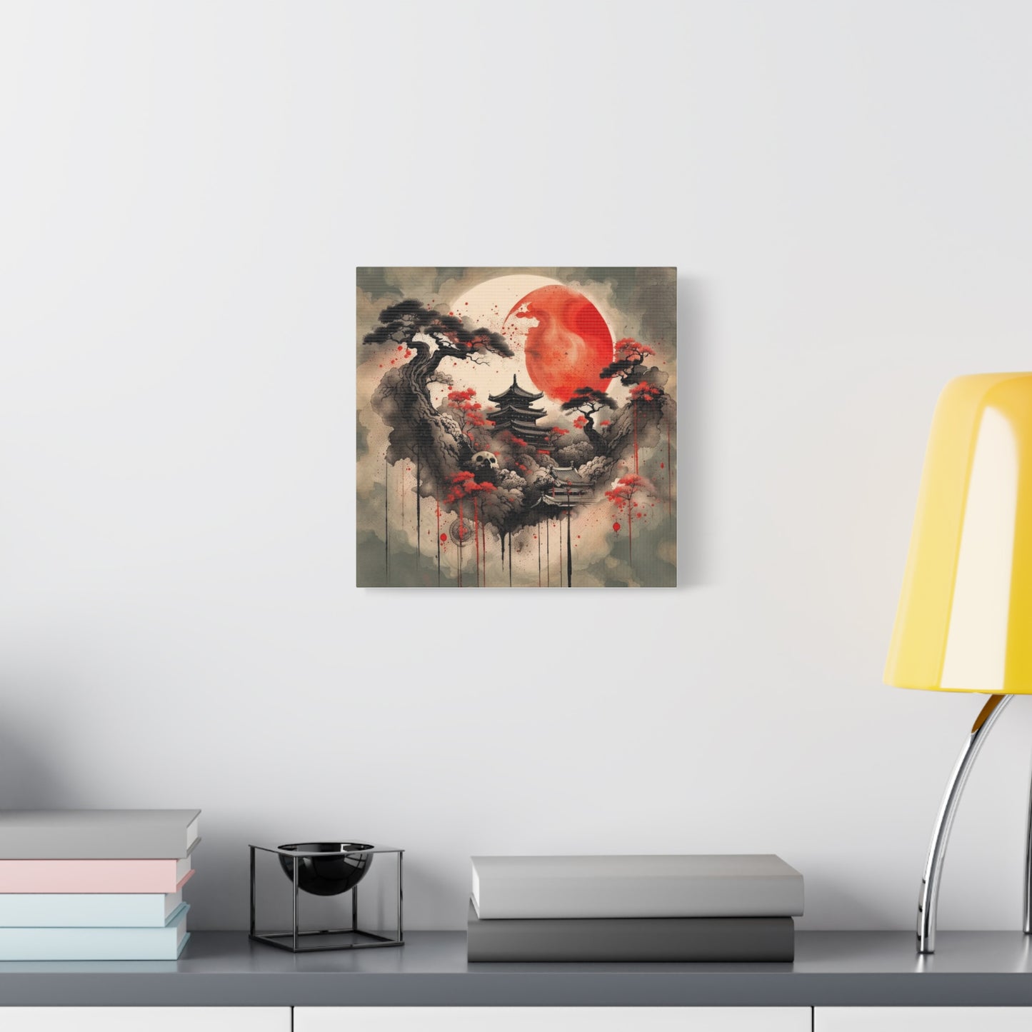 Red Moon Asian Abstract Art