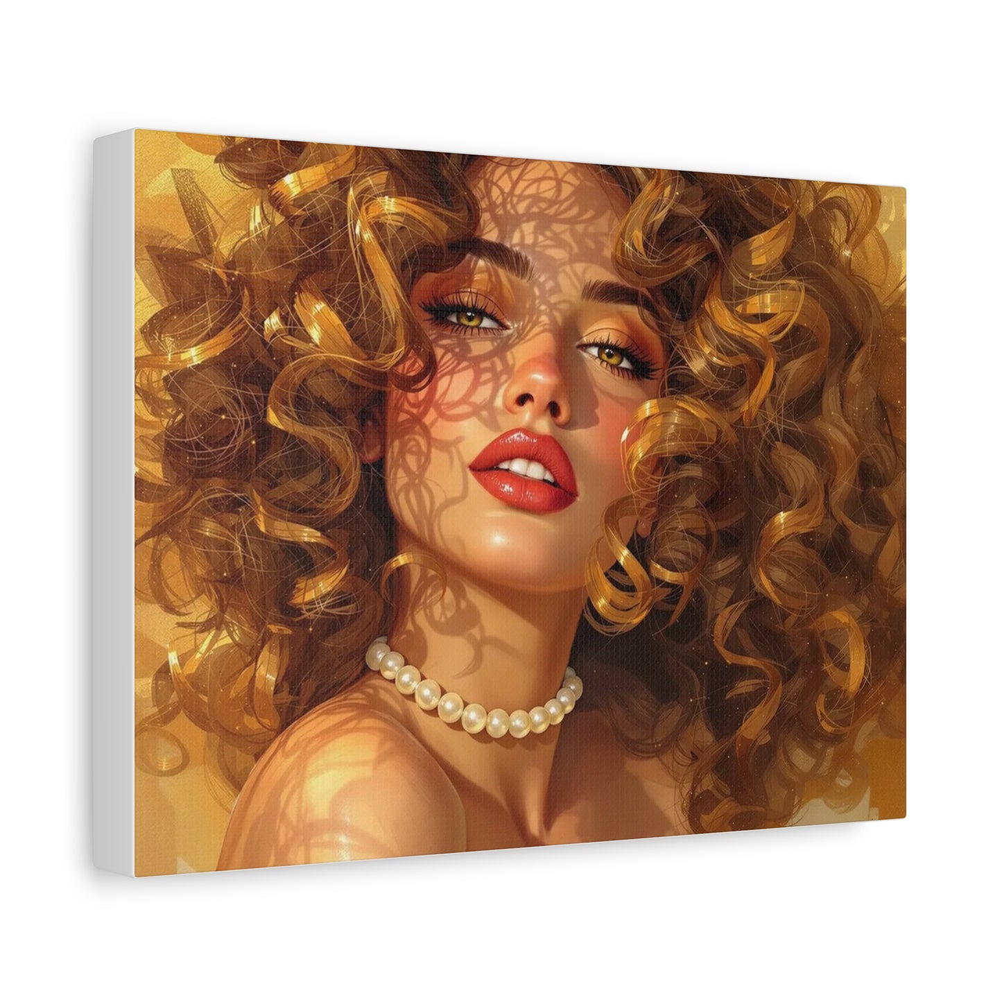 Canvas Print - Blonde Woman With Pearls
