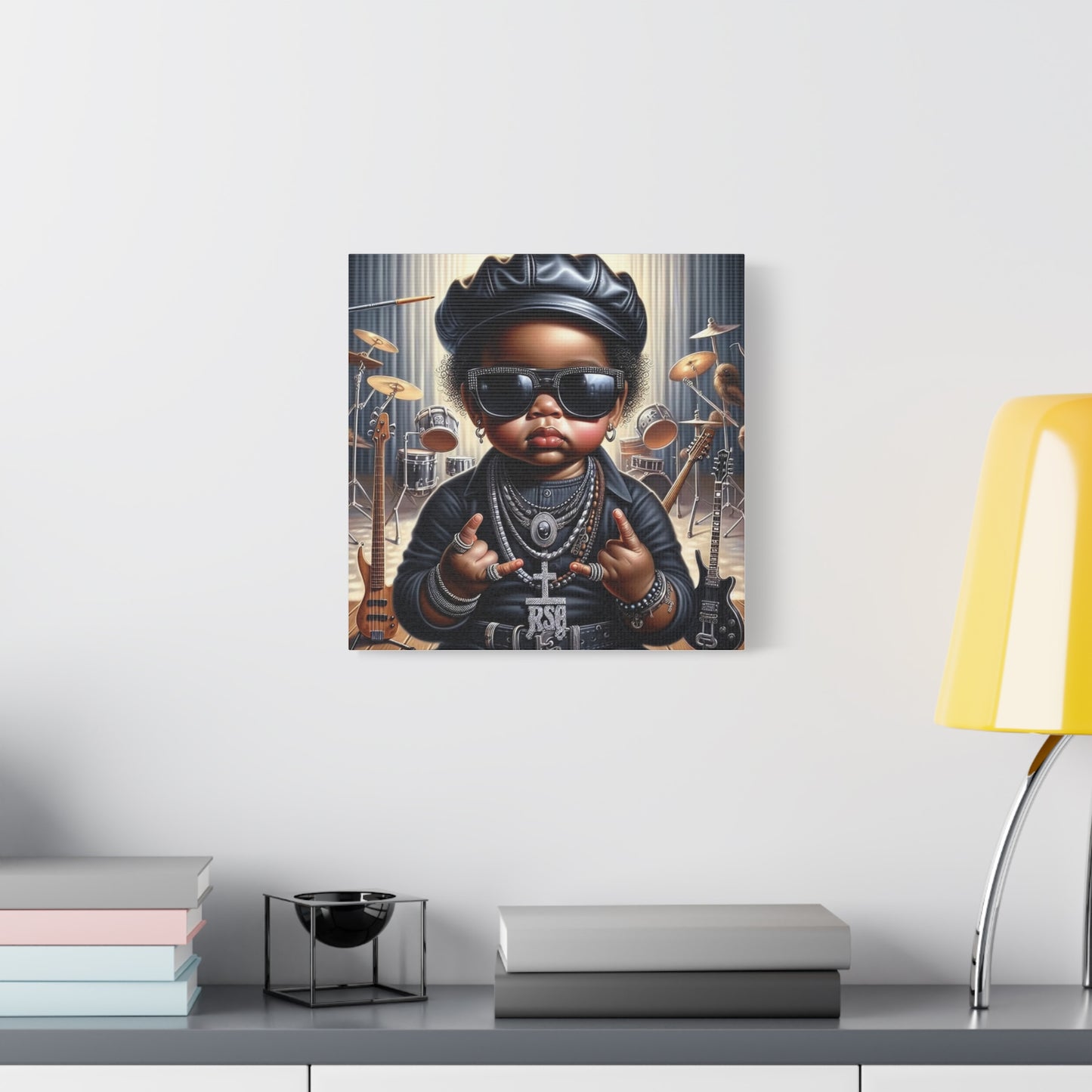 Cool Little Boy Black Canvas Art