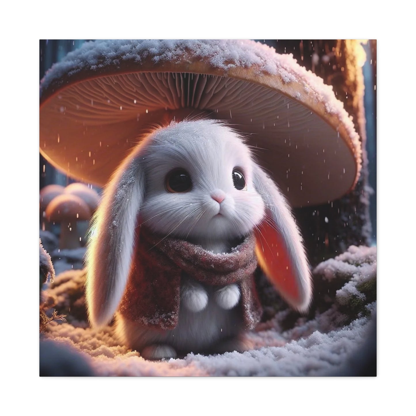 Baby Bunny in the Snow Art