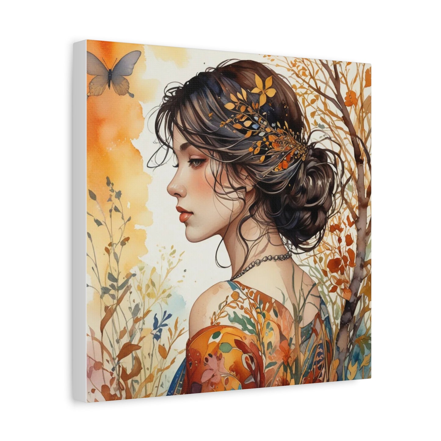 Girl with Leaves in Her Hair Abstract Art