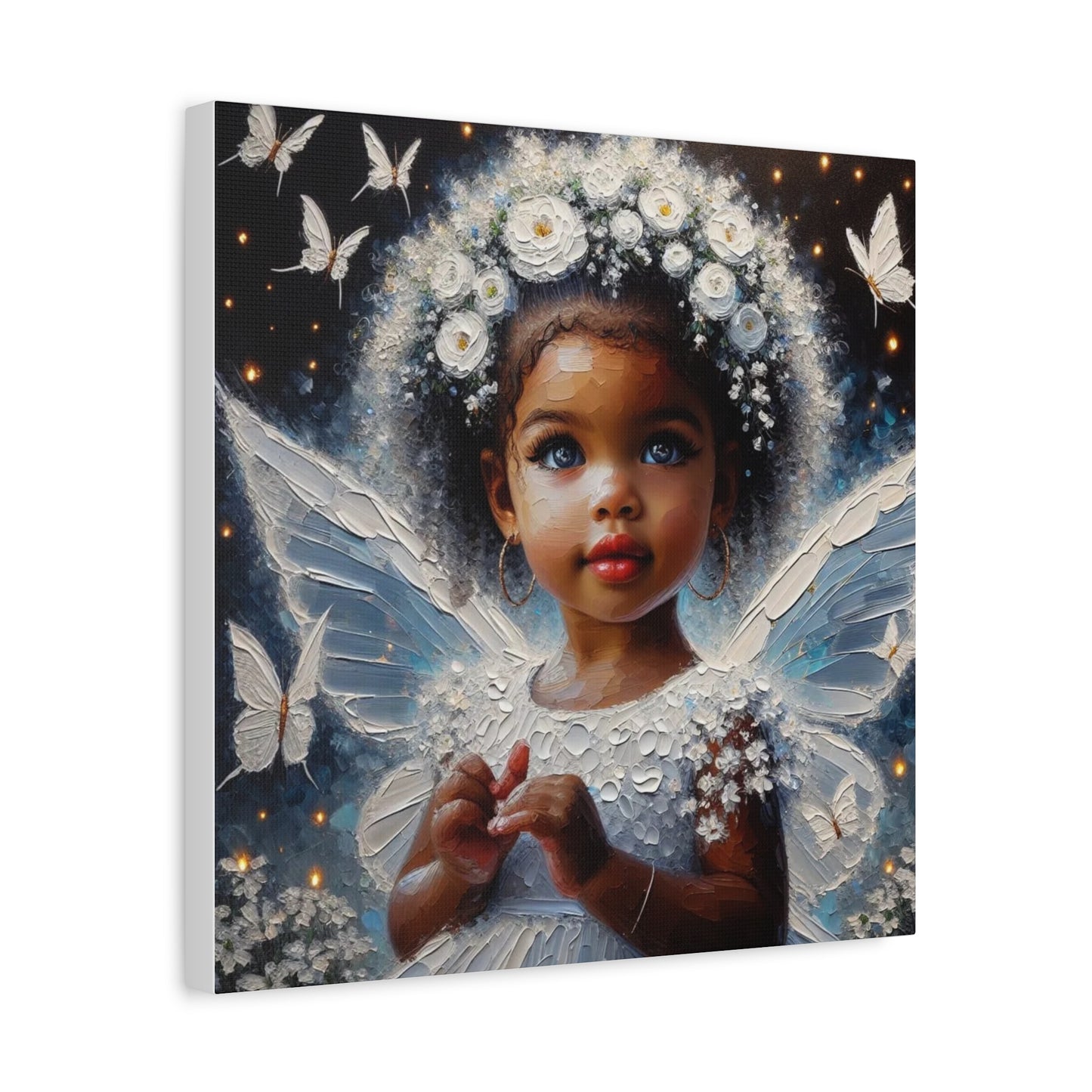 Beautiful Child Black Canvas Art