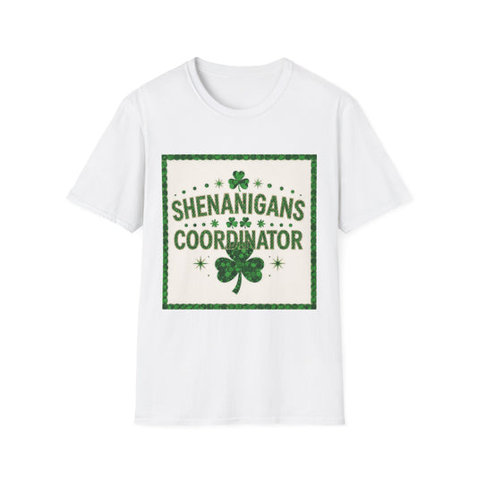 Shenanigans Coordinator.. Saint Patty's Day Funny T-Shirt — St. Patrick's Day Humor Tee