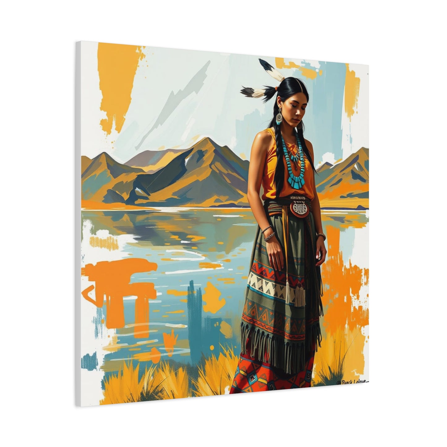 Canvas Print -Native American Woman Wall Art