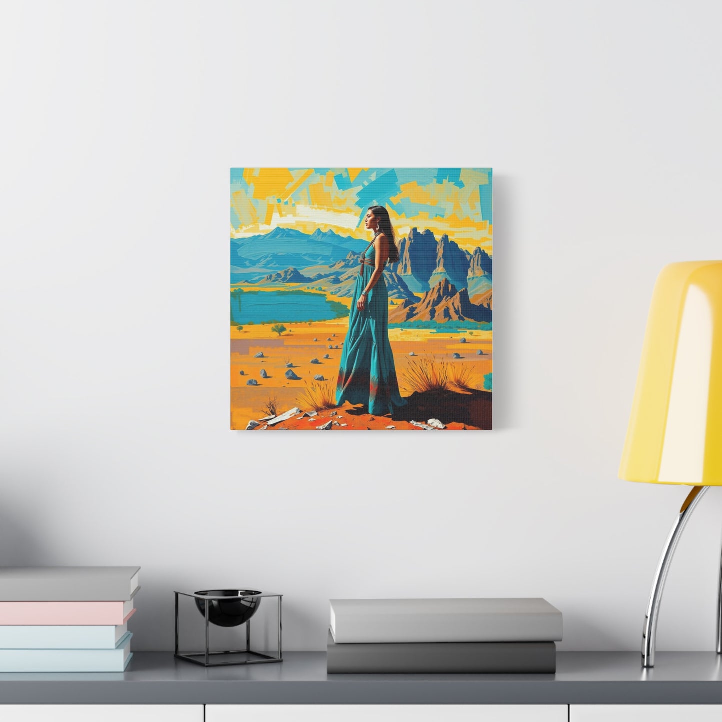 Canvas Print -Vibrant Native American Woman Wall Art