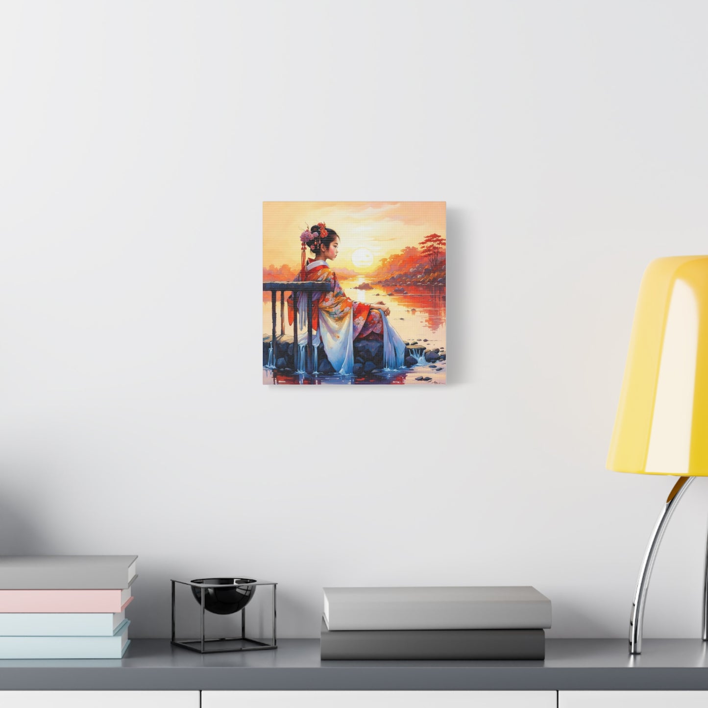 Girl by the Water Asian Abstract Art
