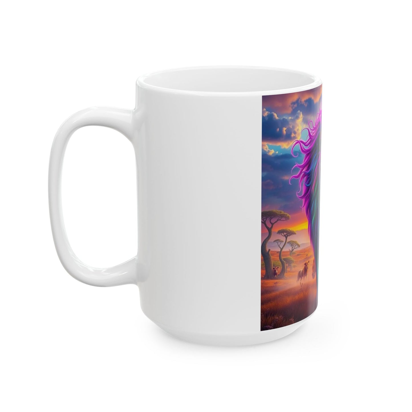 Colorful Lion Ceramic Mug (11oz, 15oz)
