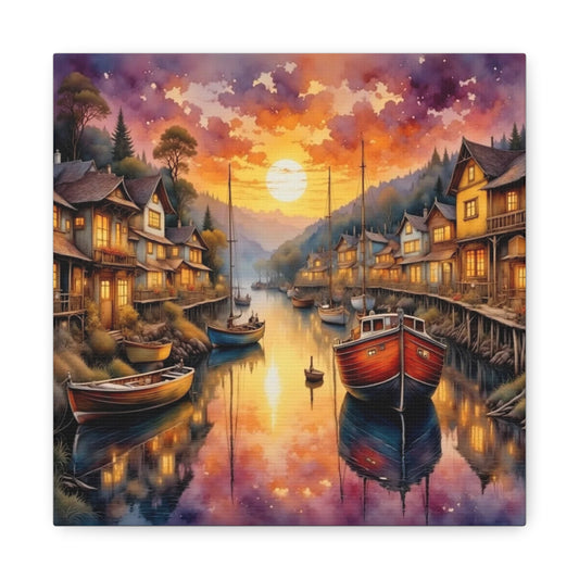 Twilight in the Harbor Abstract Art