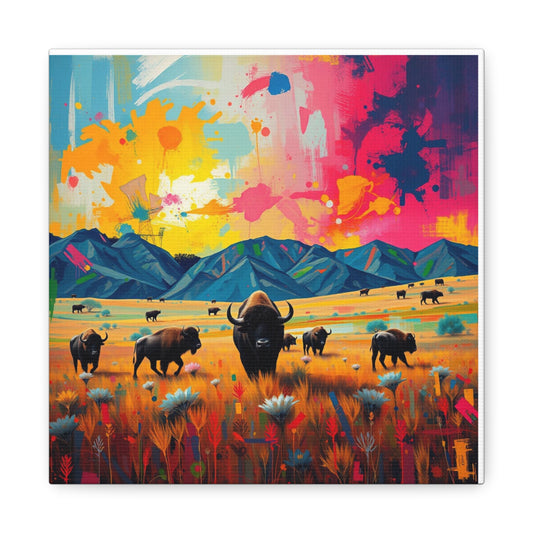 Canvas Print -Abstract Buffalo Wall Art