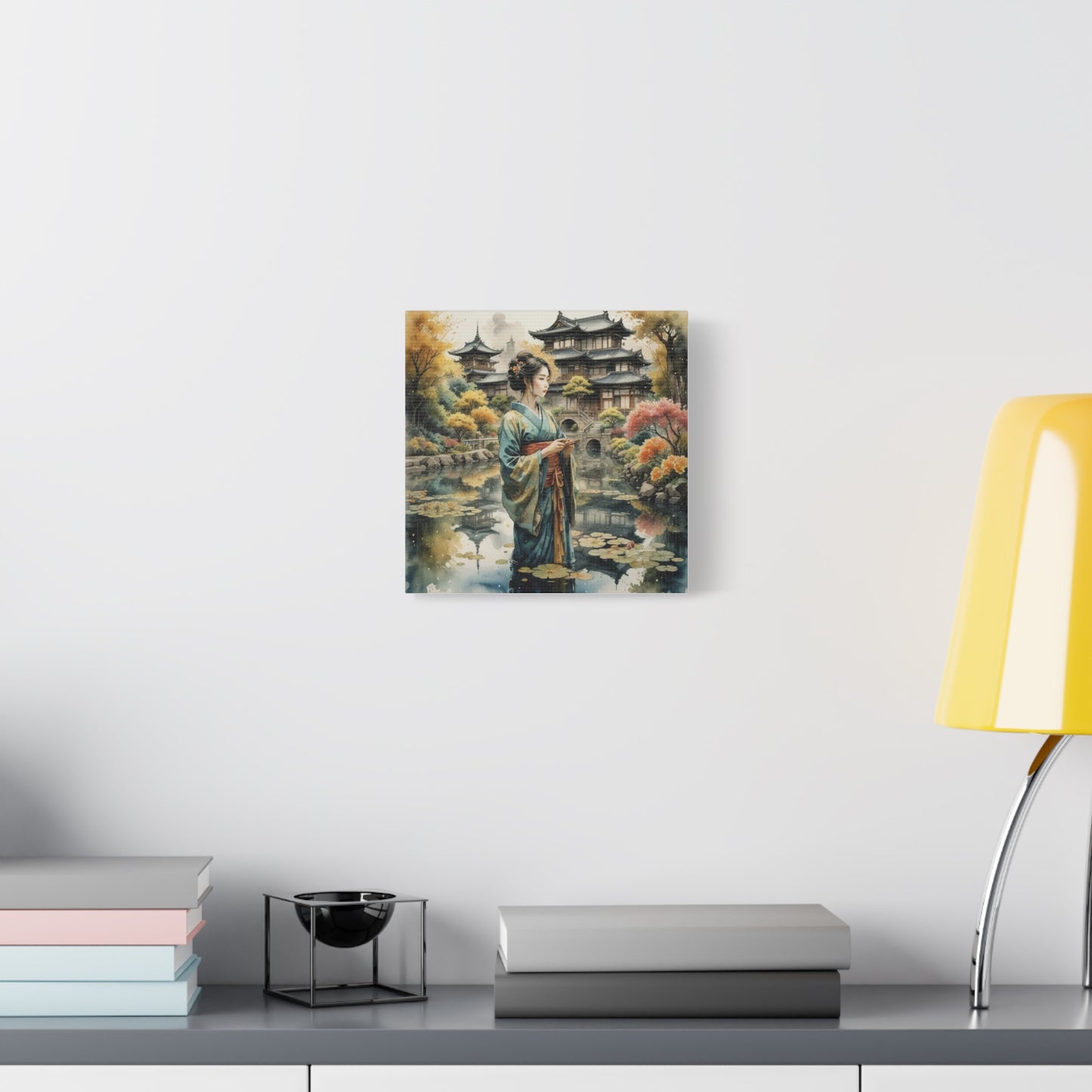 Geisha in the Pond Asian Abstract Art