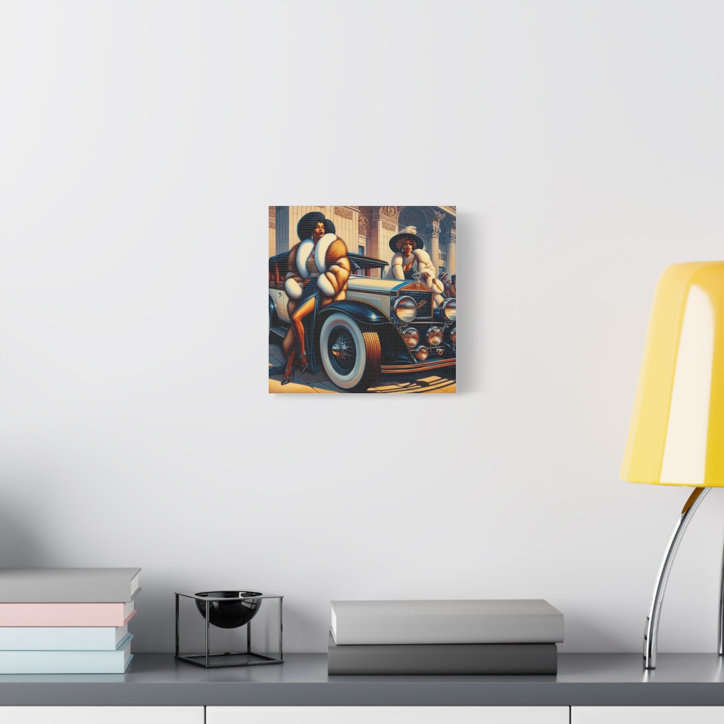 Beautiful Woman Old Fashioned Black Canvas Art