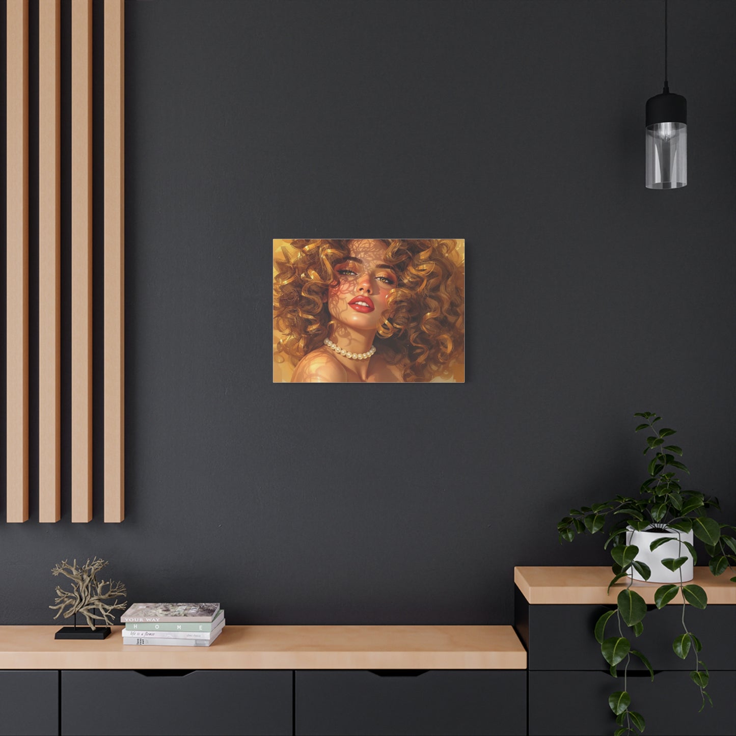 Canvas Print - Blonde Woman With Pearls