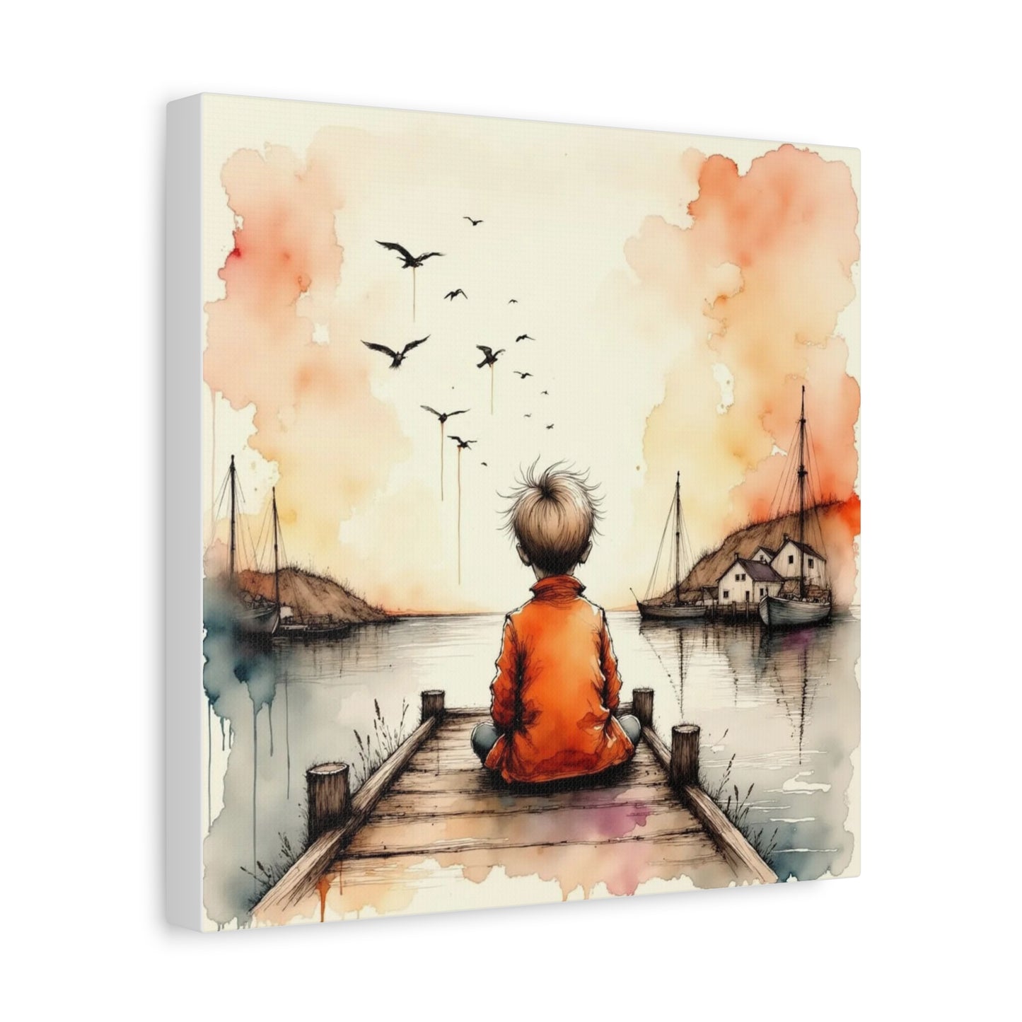 Little Boy on the Dock Abstract Art
