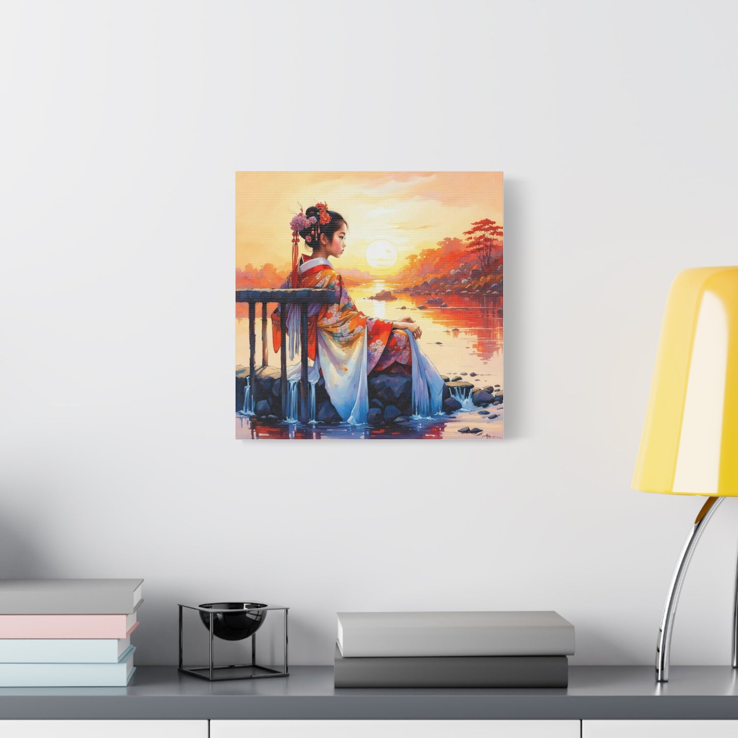 Girl by the Water Asian Abstract Art