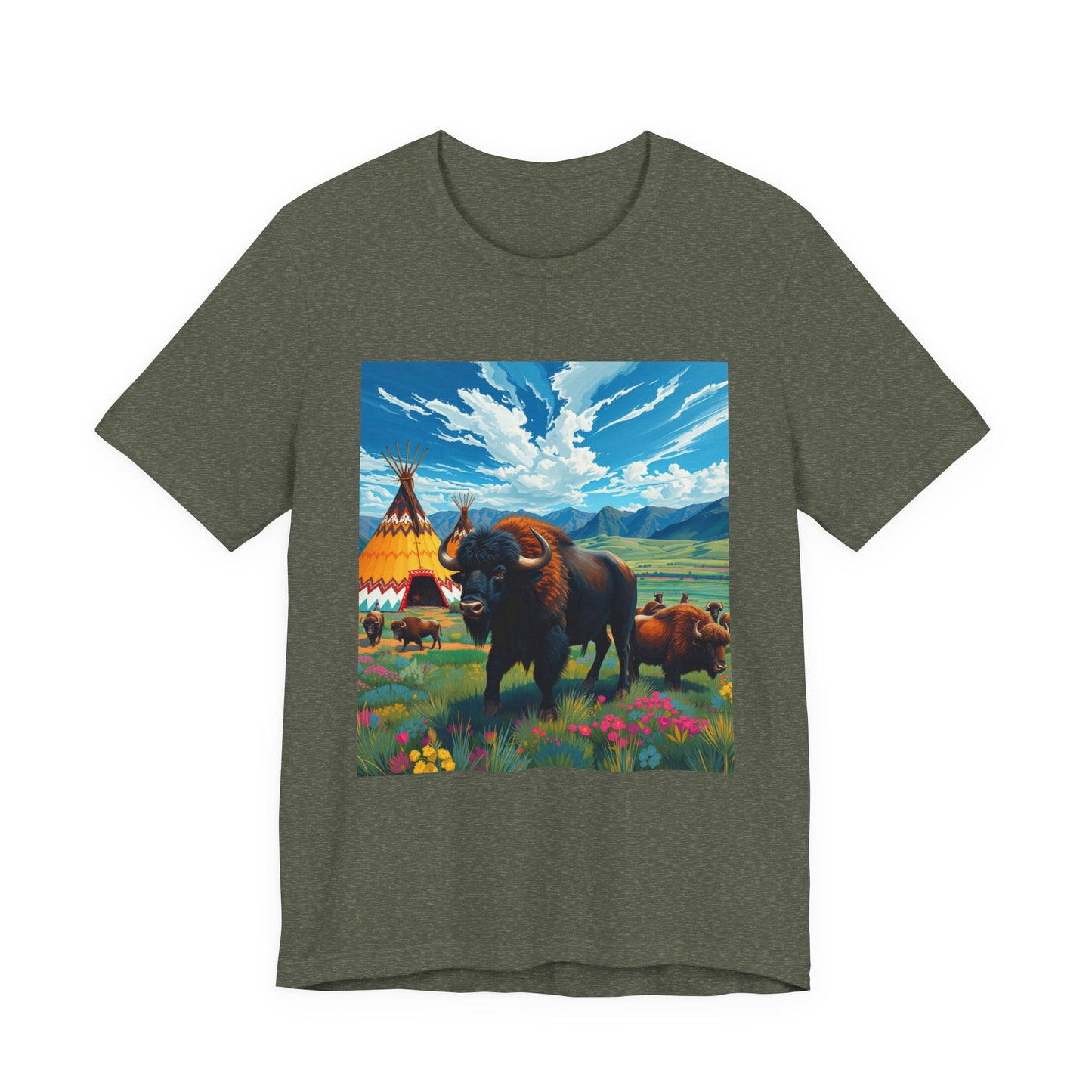 Southwest Abstract Buffalo Tee Shirt
