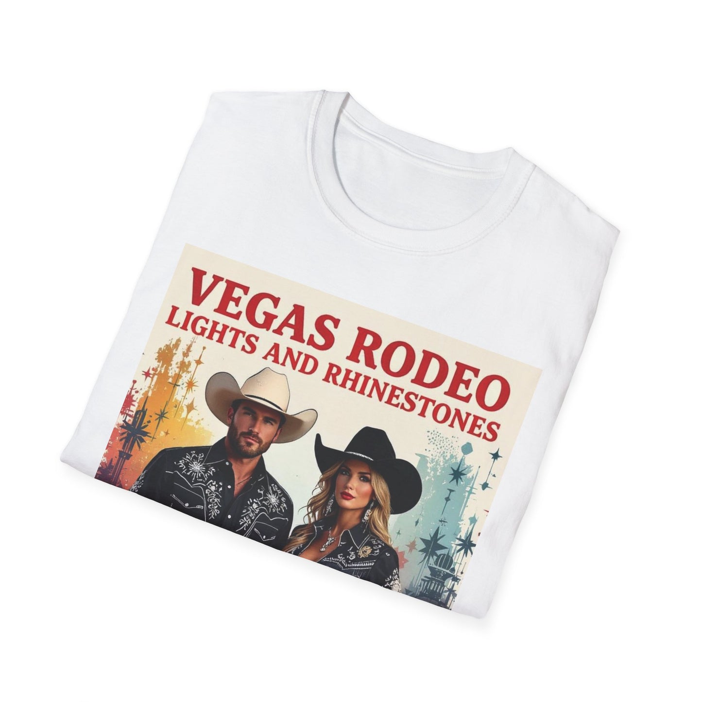 Vegas Rodeo Lights and Rhinestones Western Boho, Unisex T-Shirt,