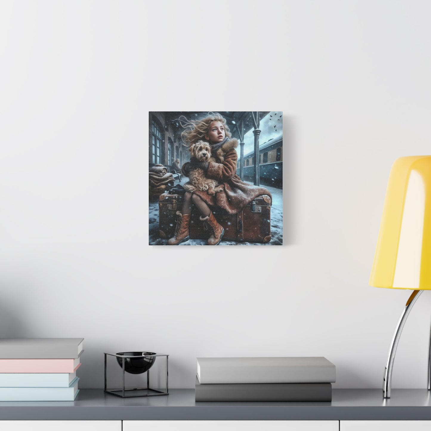 A Girl and Her Dog Art