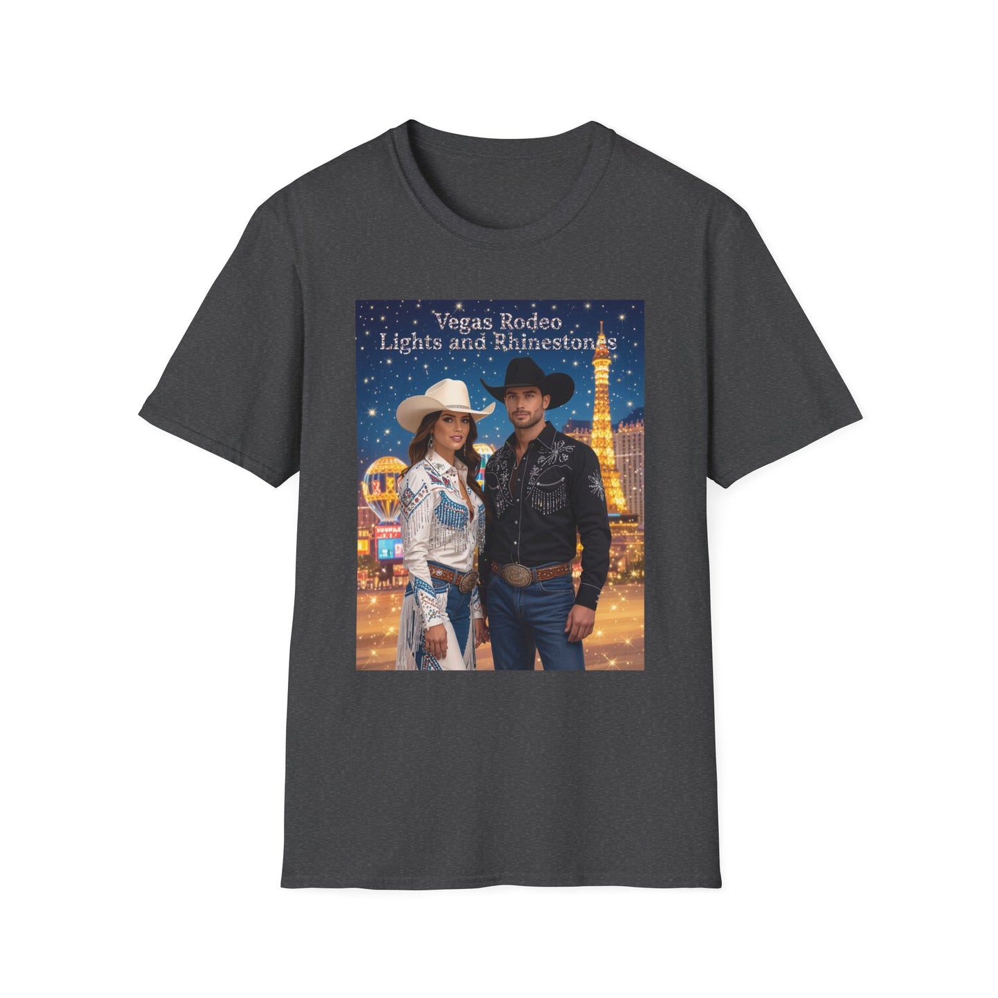 Vegas Rodeo Lights and Rhinestones Western Boho, Unisex T-Shirt,