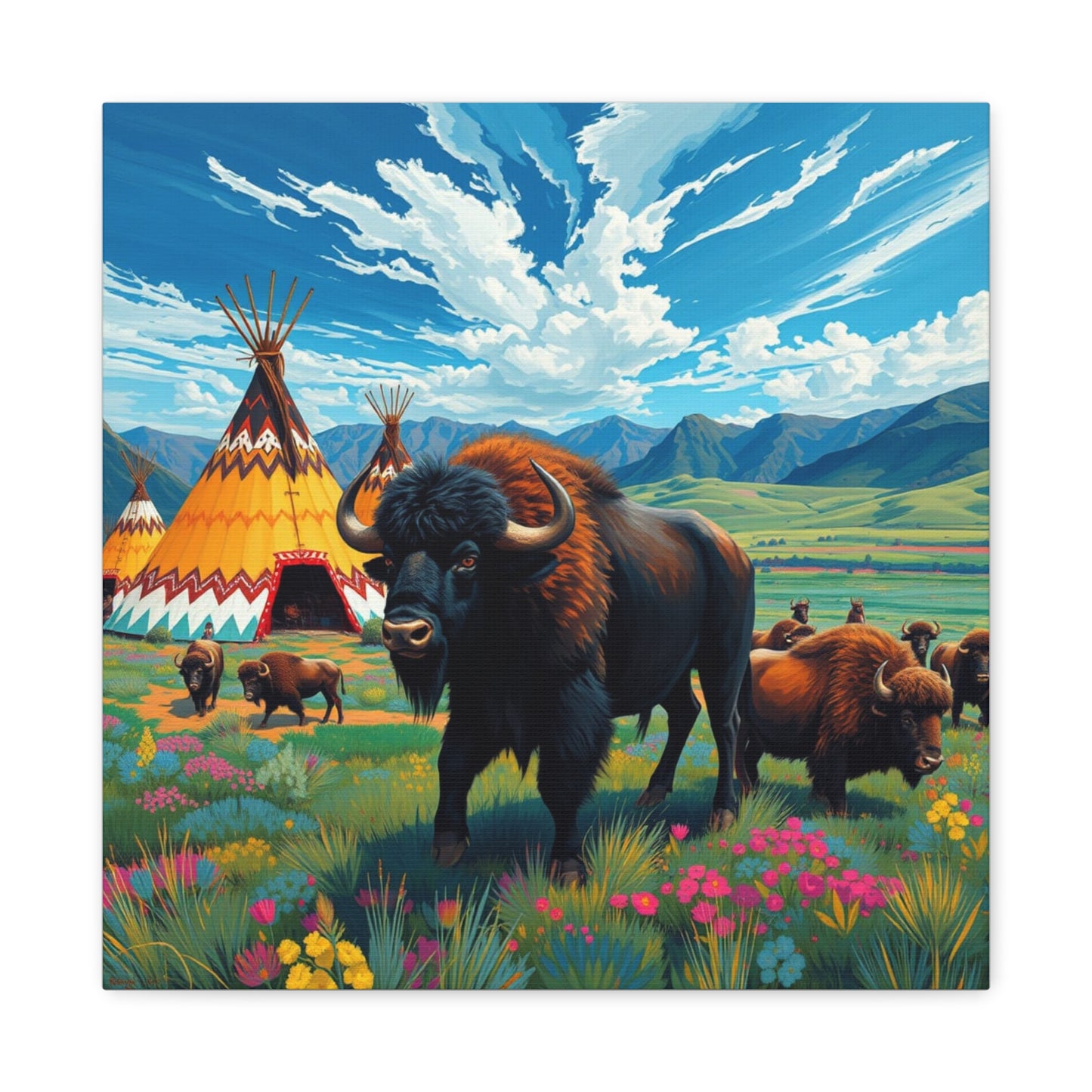 Canvas Print -Vibrant Buffalo Wall Art