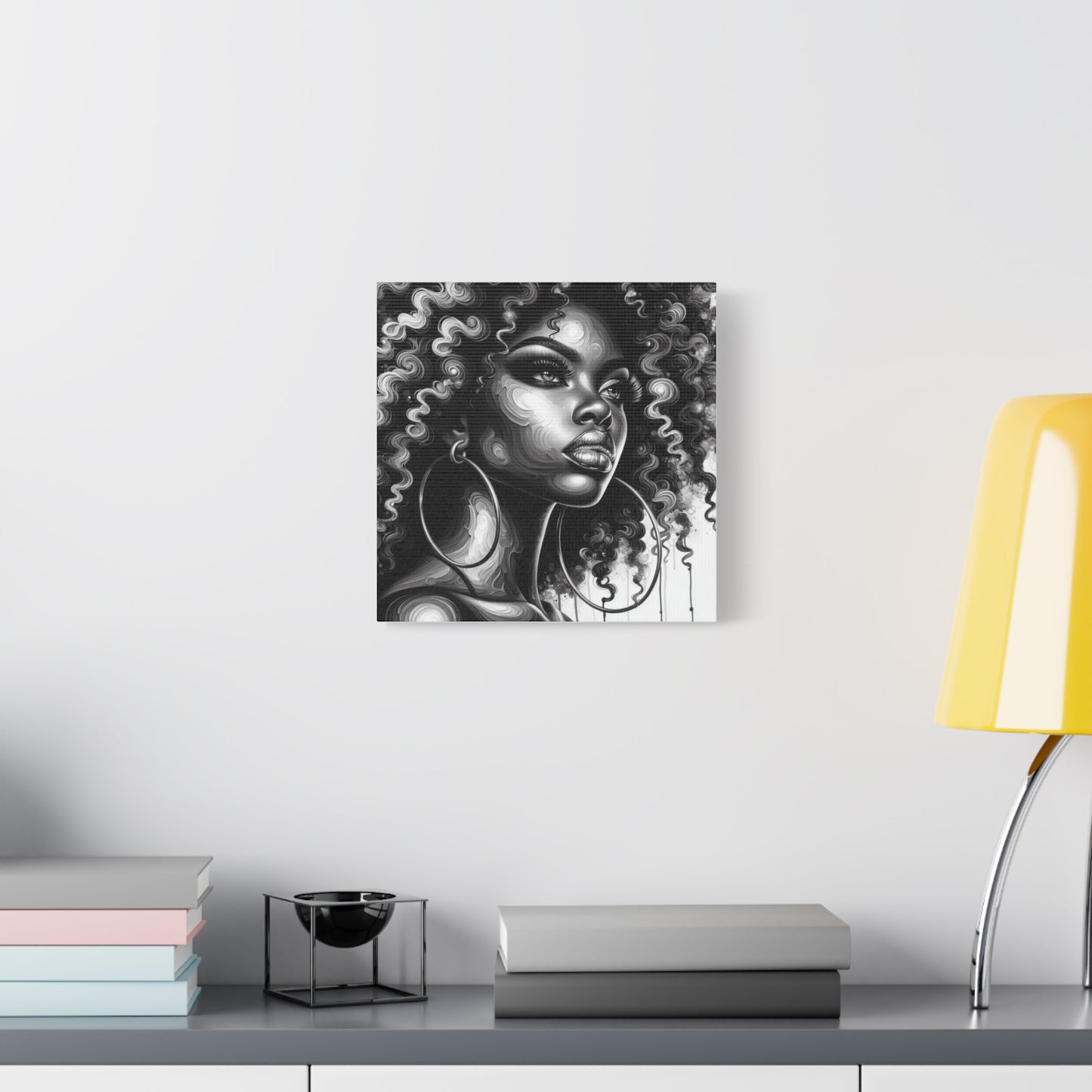 Beautiful Woman Abstract Black Canvas Art