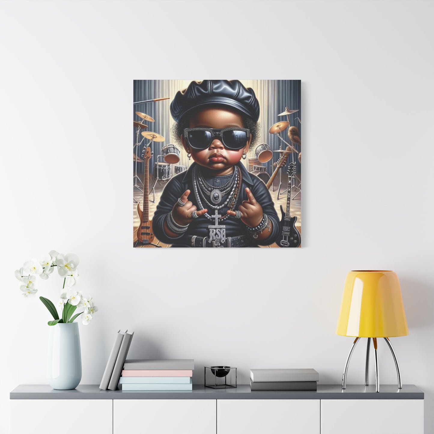 Cool Little Boy Black Canvas Art