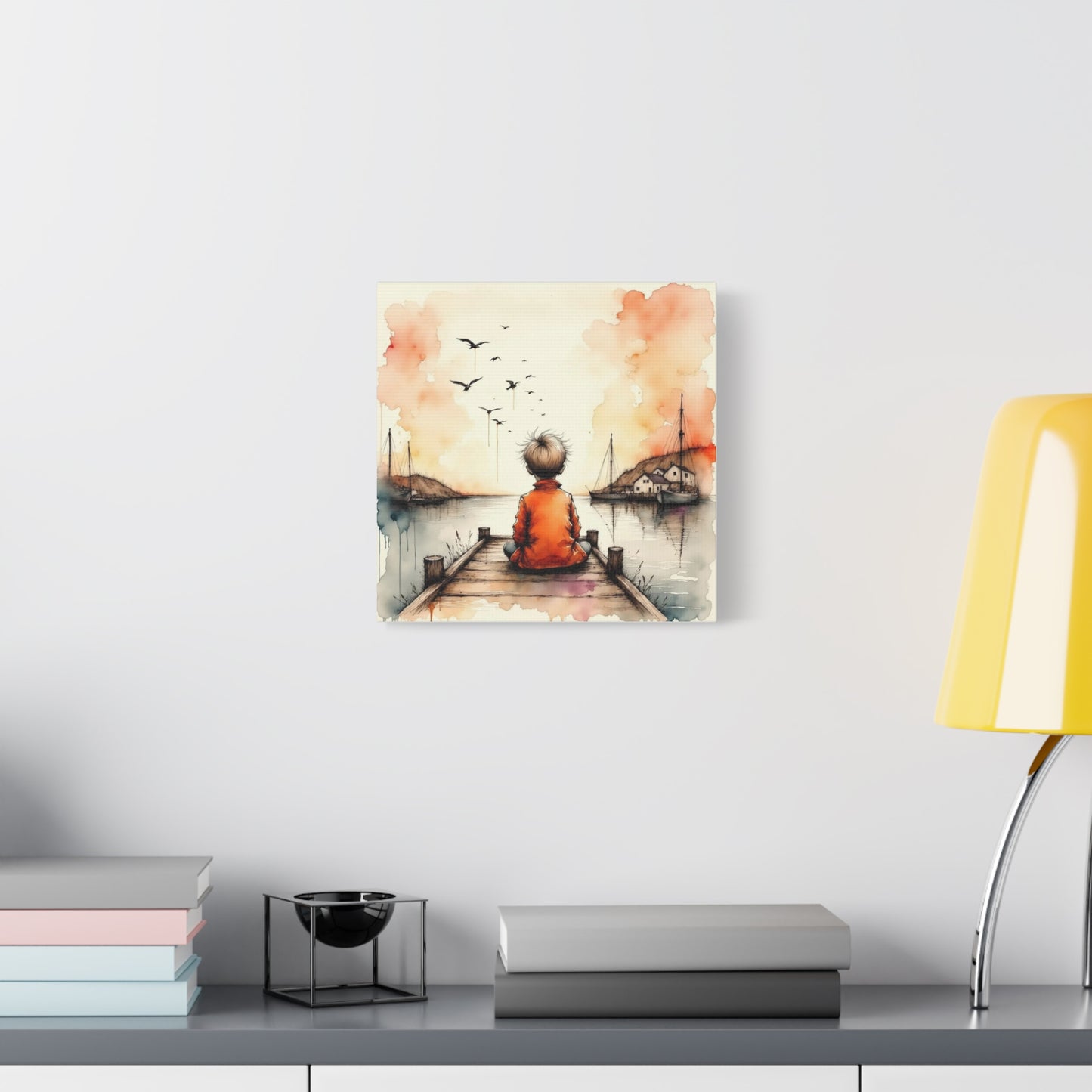 Little Boy on the Dock Abstract Art