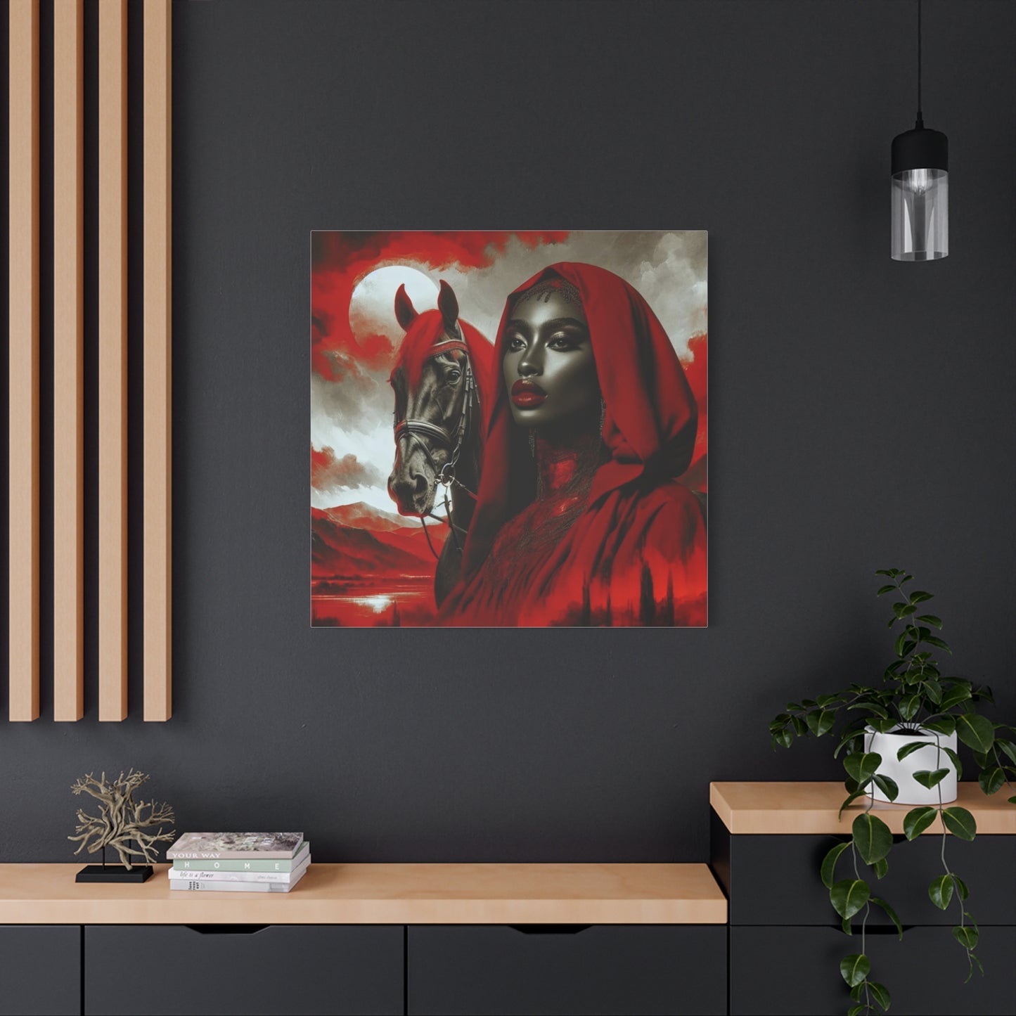 Beautiful Black Woman and her Horse Canvas Art