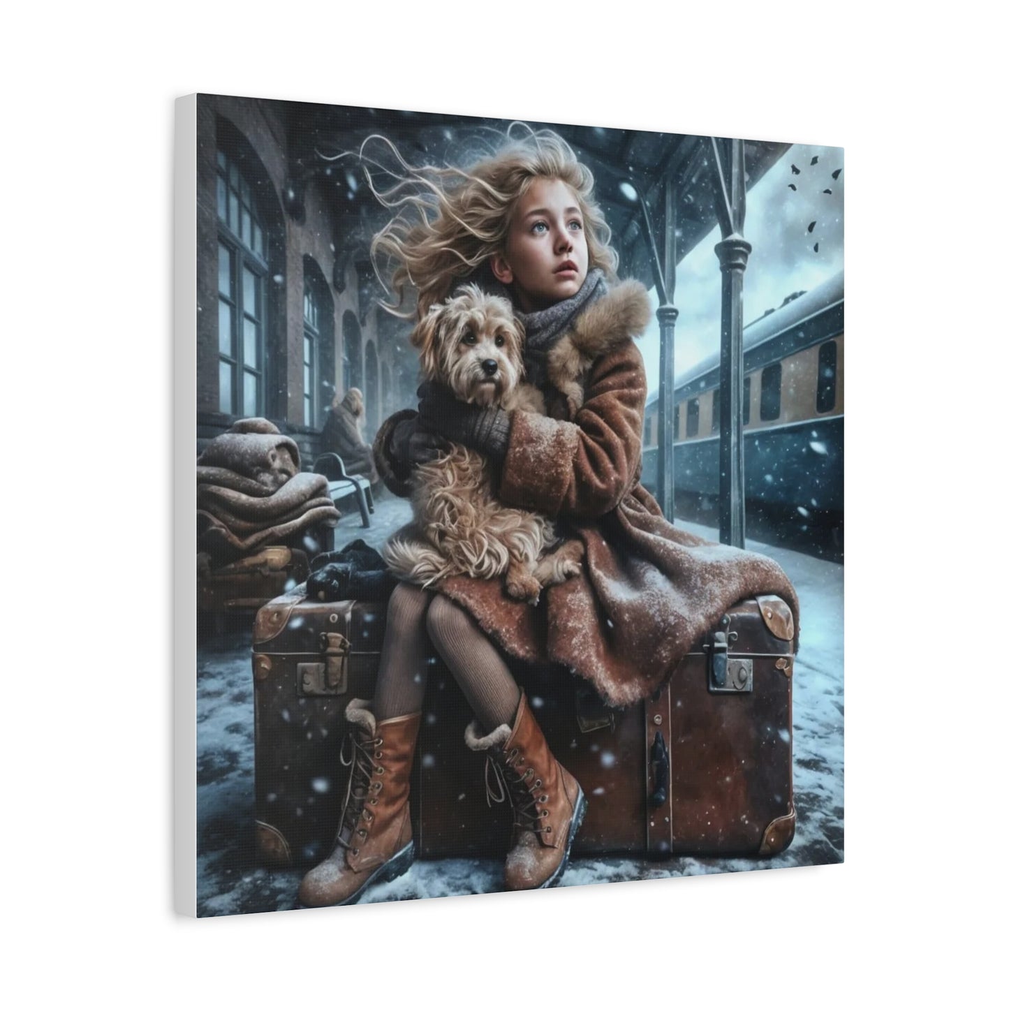 A Girl and Her Dog Art