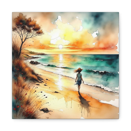 Girl on the Beach Abstract Art