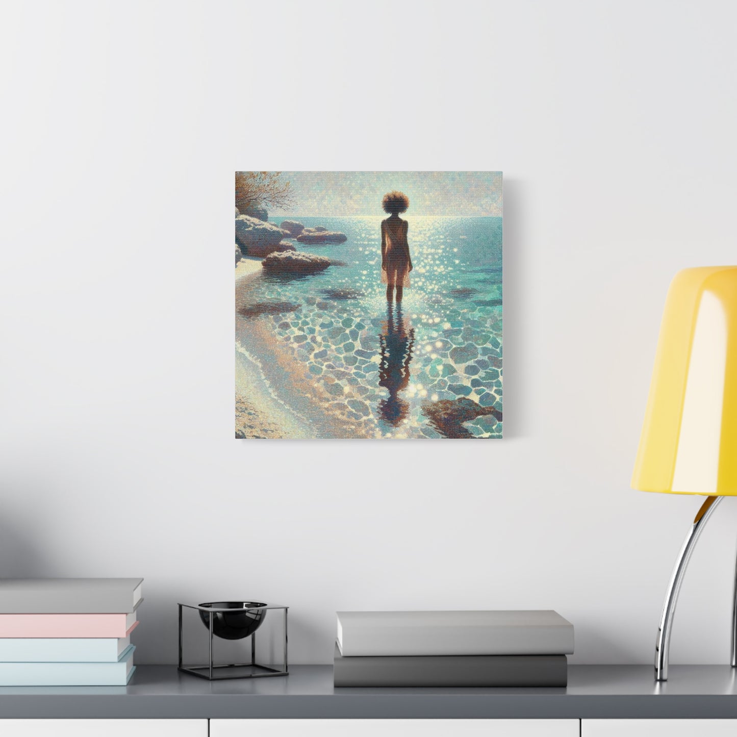 Beautiful Black Woman at the Beach Canvas Art