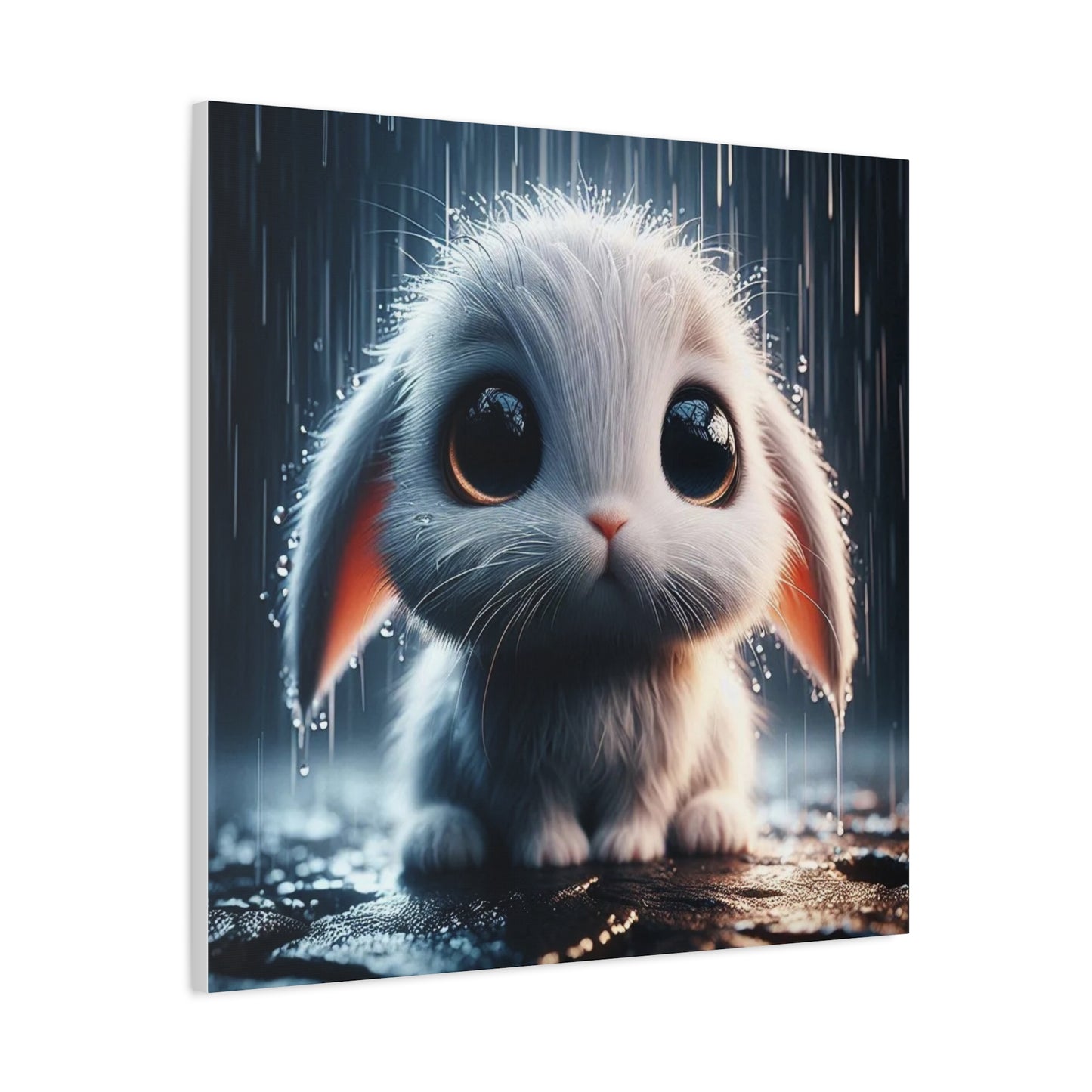 Baby Bunny in the Rain Art
