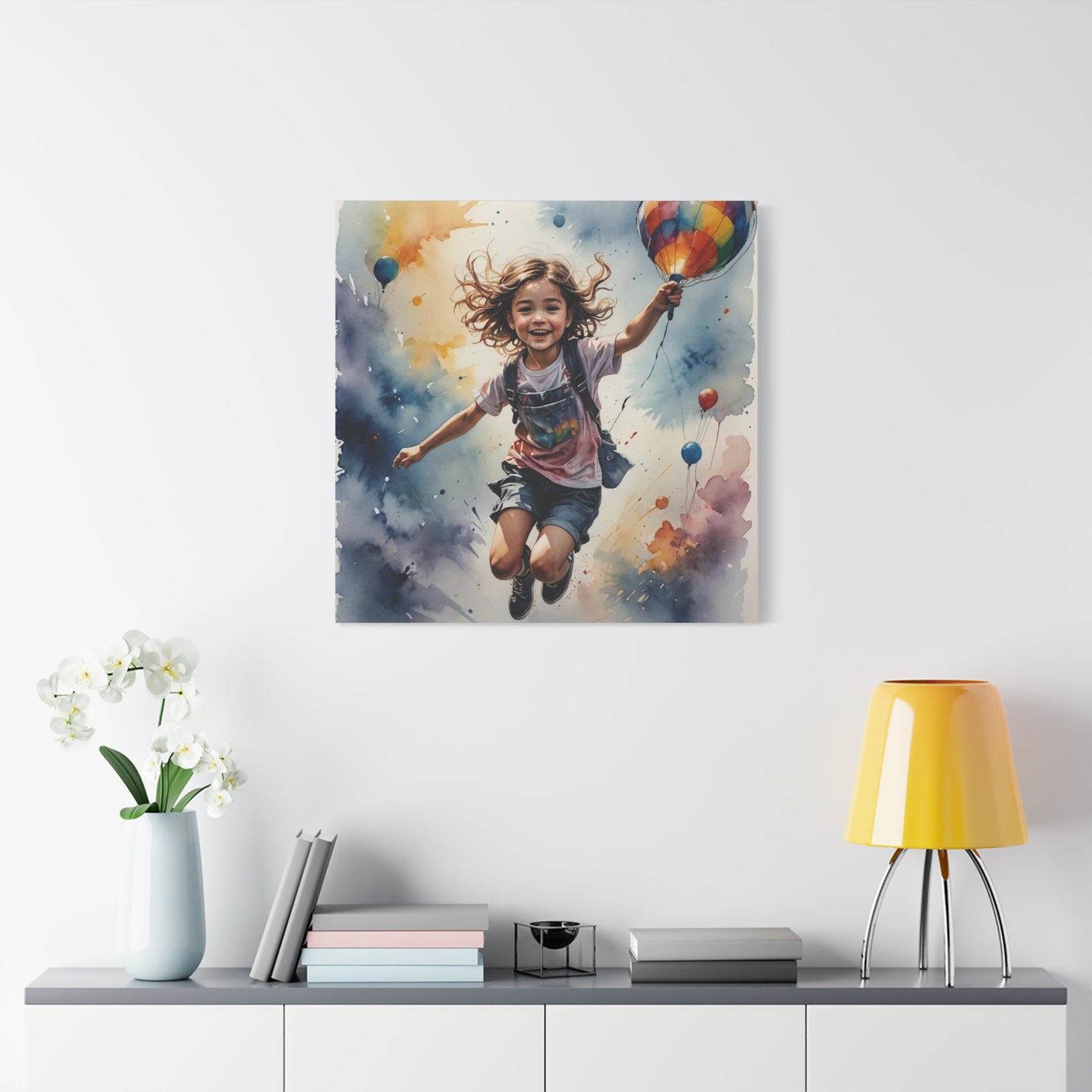 Little Boy with a Balloon Canvas Art - Children's Room Art