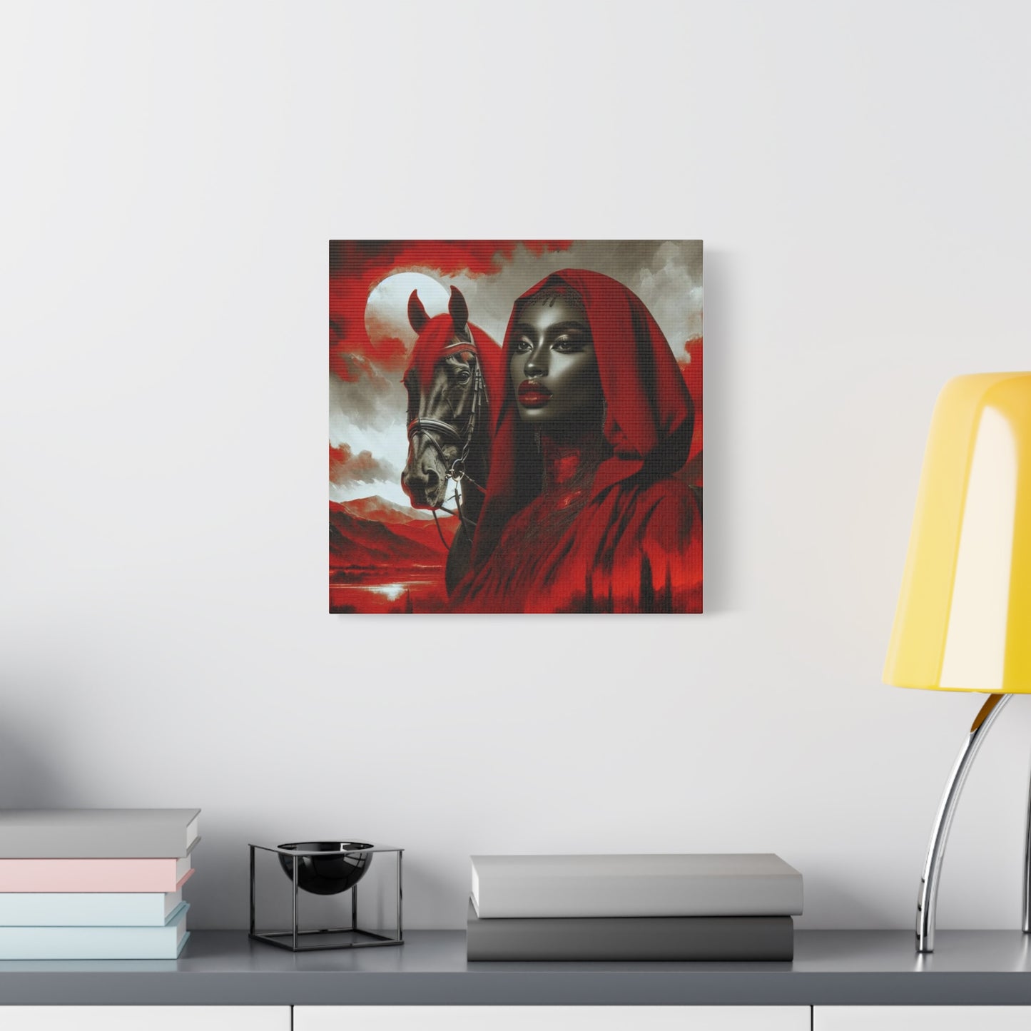 Beautiful Black Woman and her Horse Canvas Art