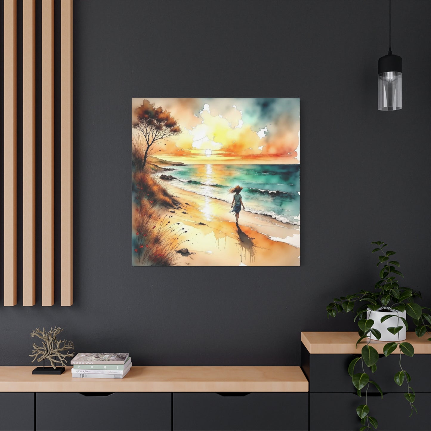 Girl on the Beach Abstract Art