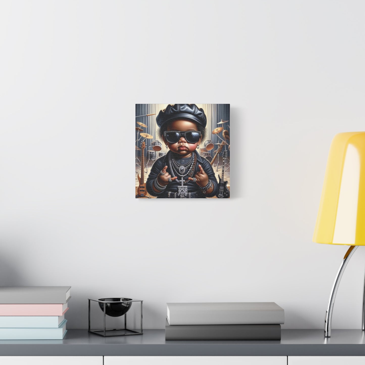 Cool Little Boy Black Canvas Art