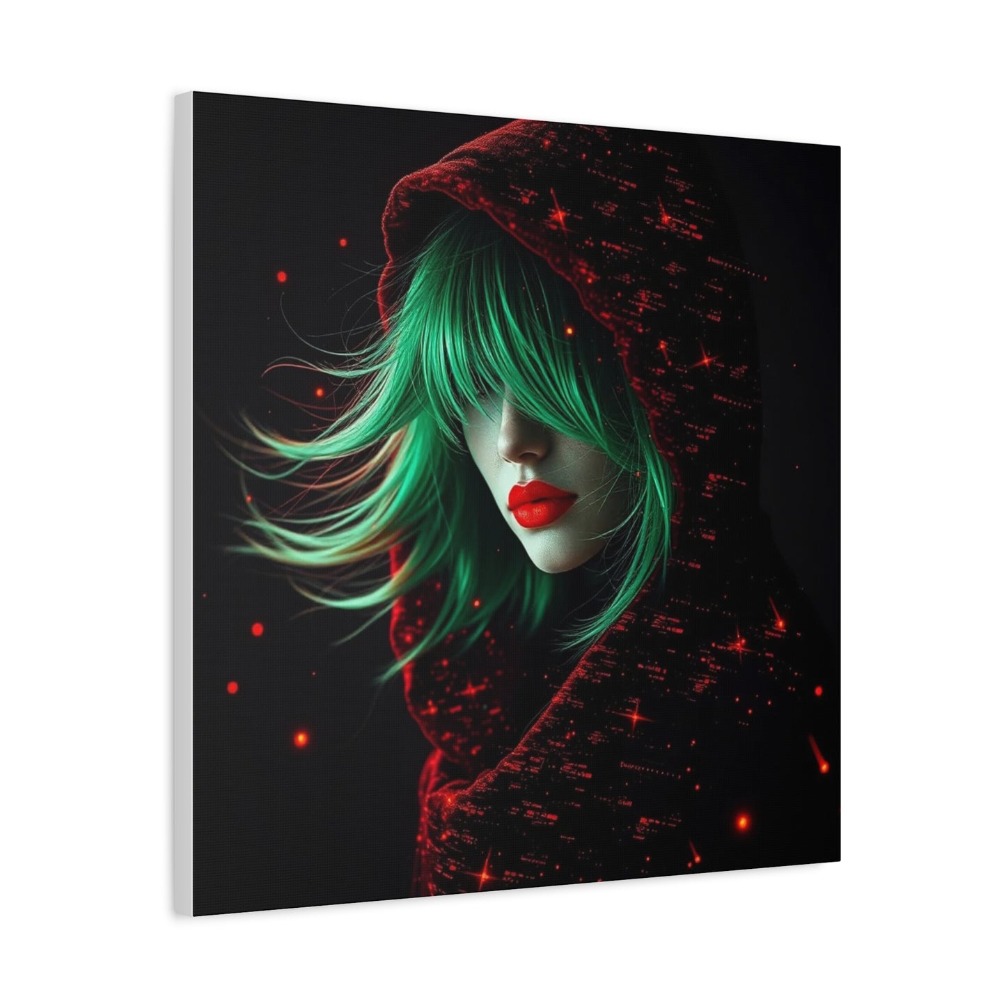 Green Haired Lady Abstract Art
