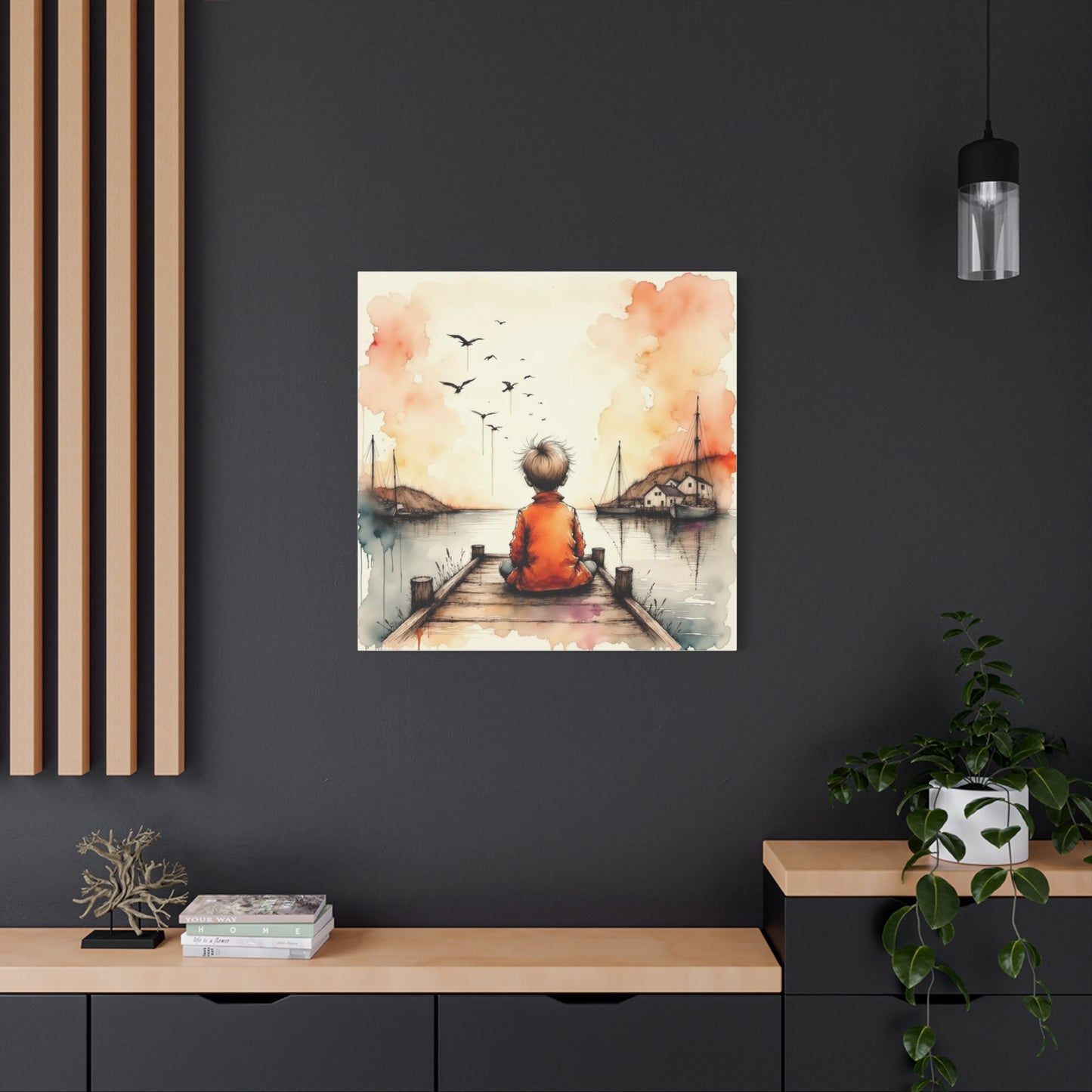 Little Boy on the Dock Abstract Art