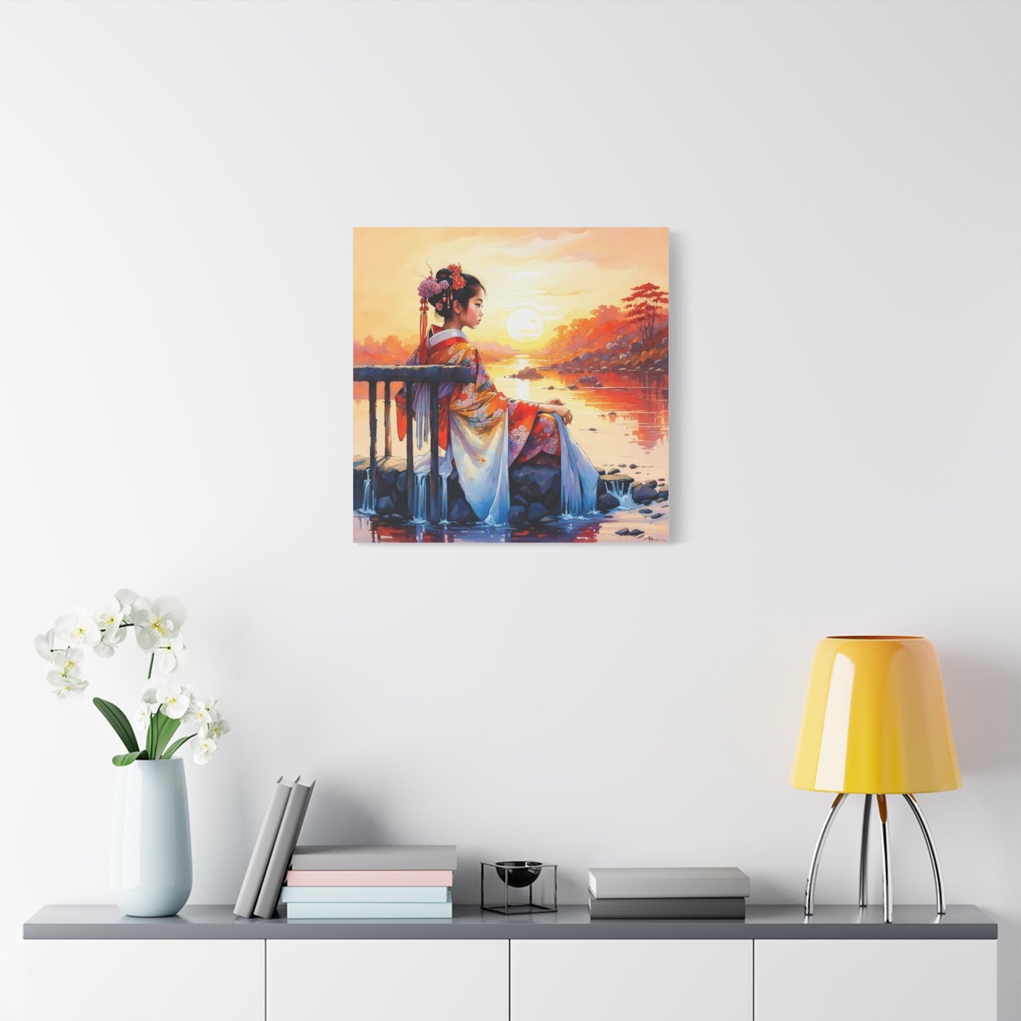 Girl by the Water Asian Abstract Art