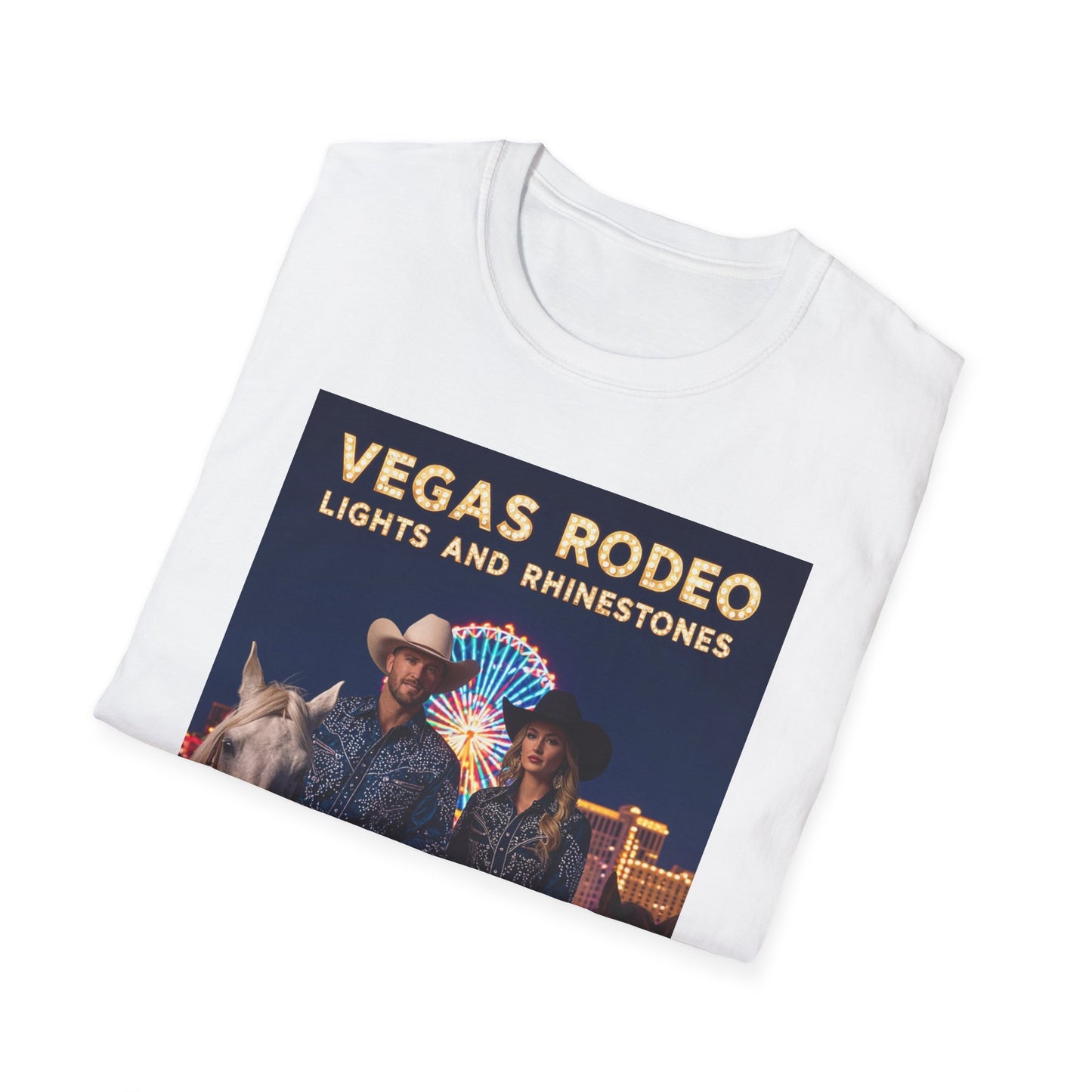 Vegas Rodeo Lights and Rhinestones Western Boho, Unisex T-Shirt,