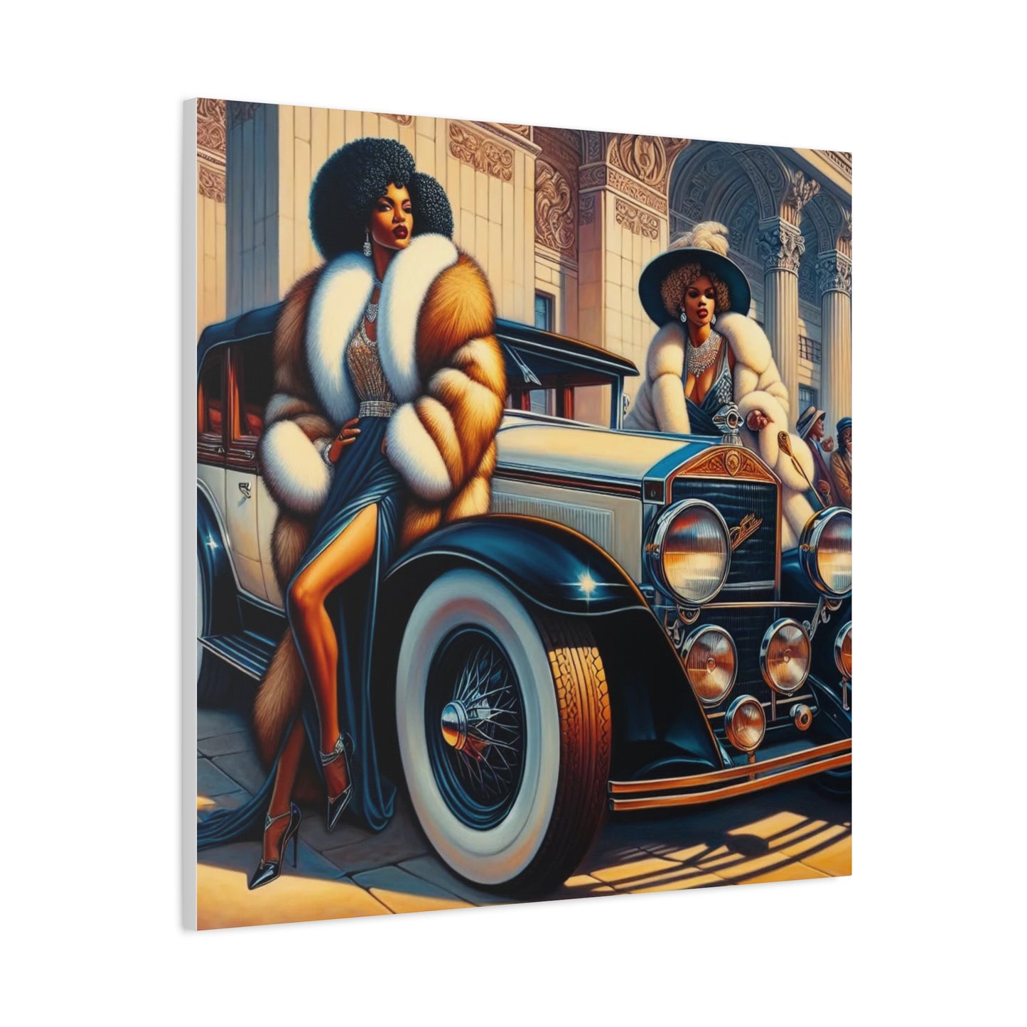 Beautiful Woman Old Fashioned Black Canvas Art