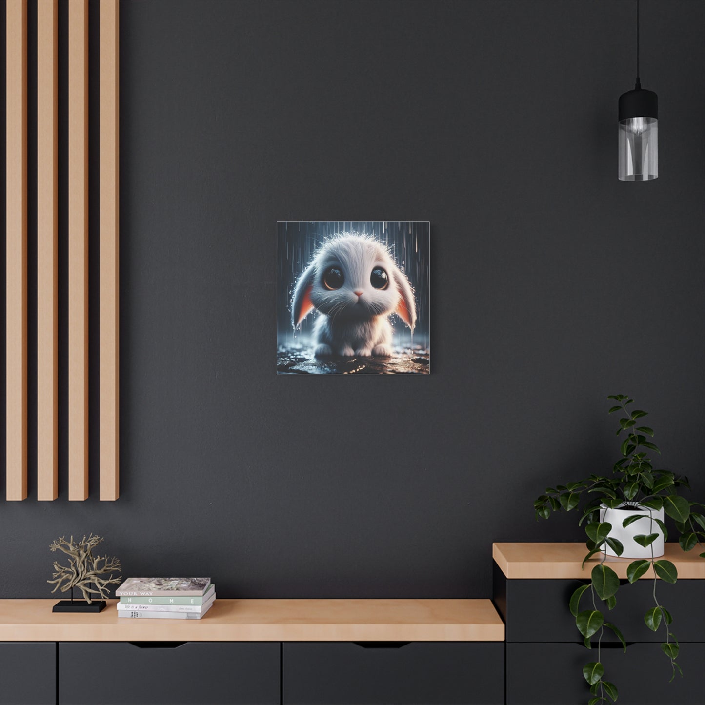 Baby Bunny in the Rain Art
