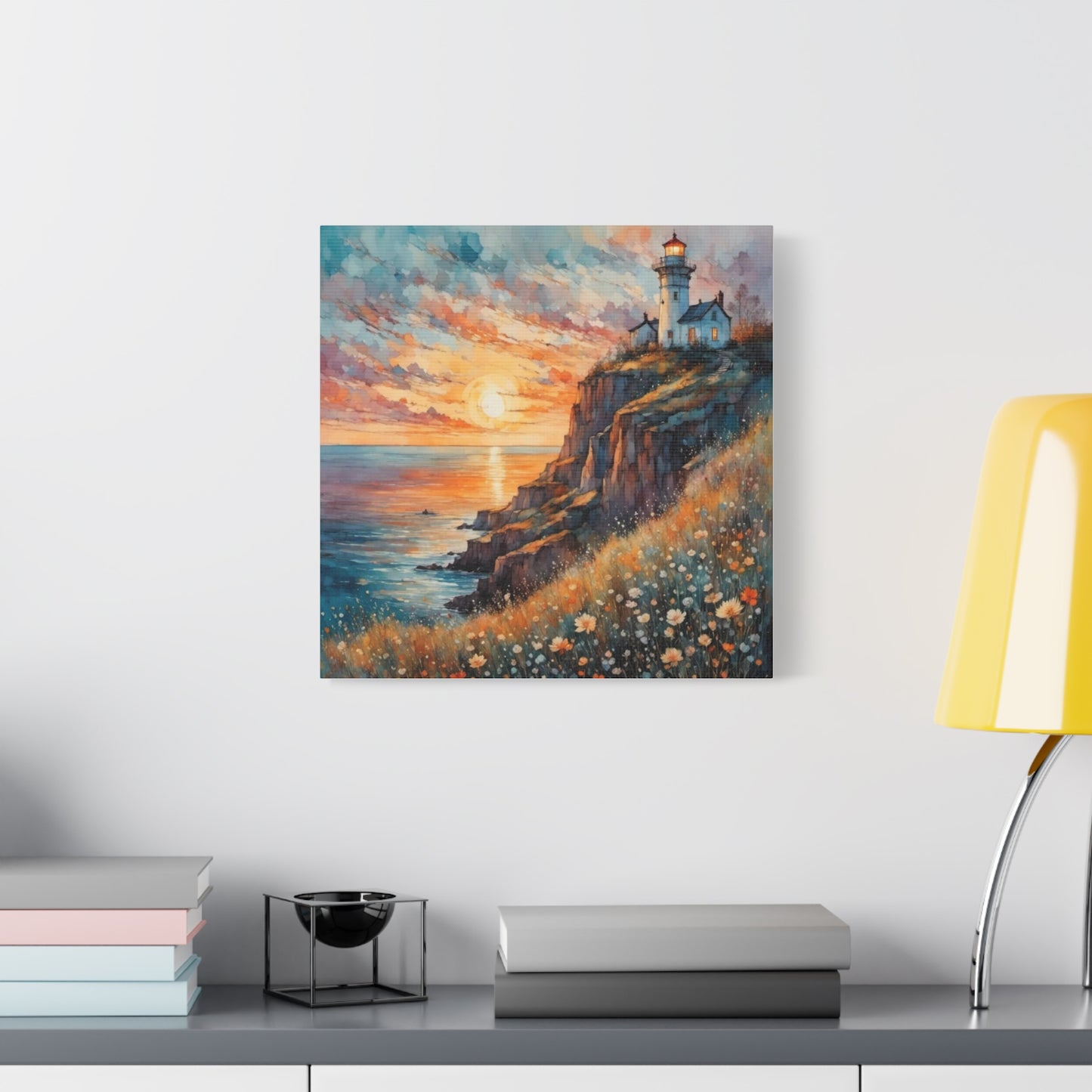 Lighthouse on the Cliff Abstract Art
