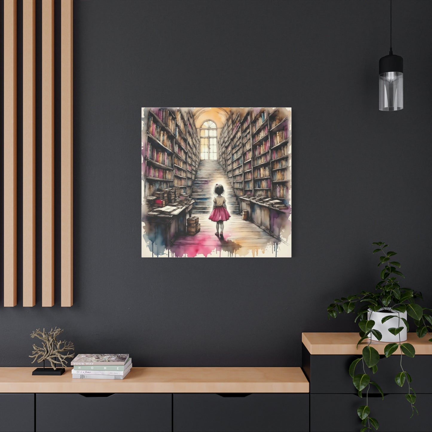 Girl in the Library Abstract Art