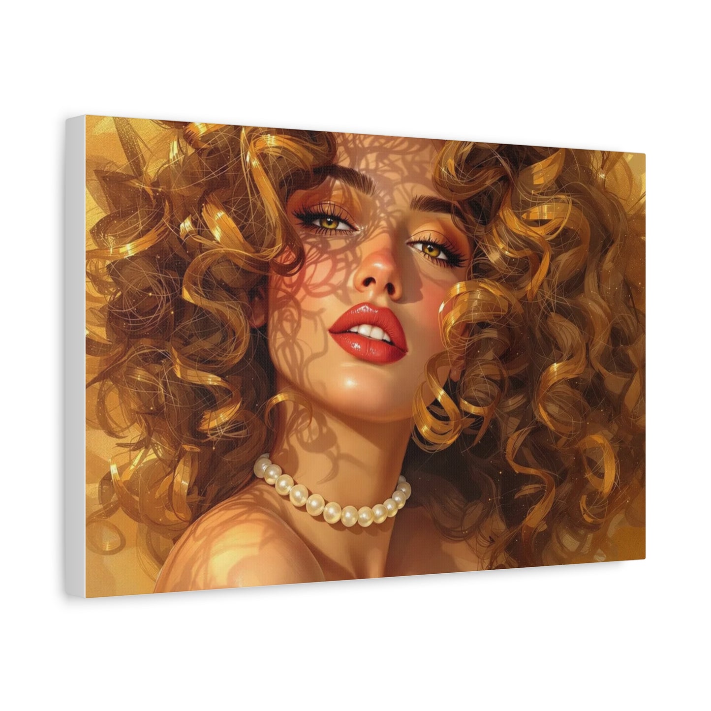 Canvas Print - Blonde Woman With Pearls