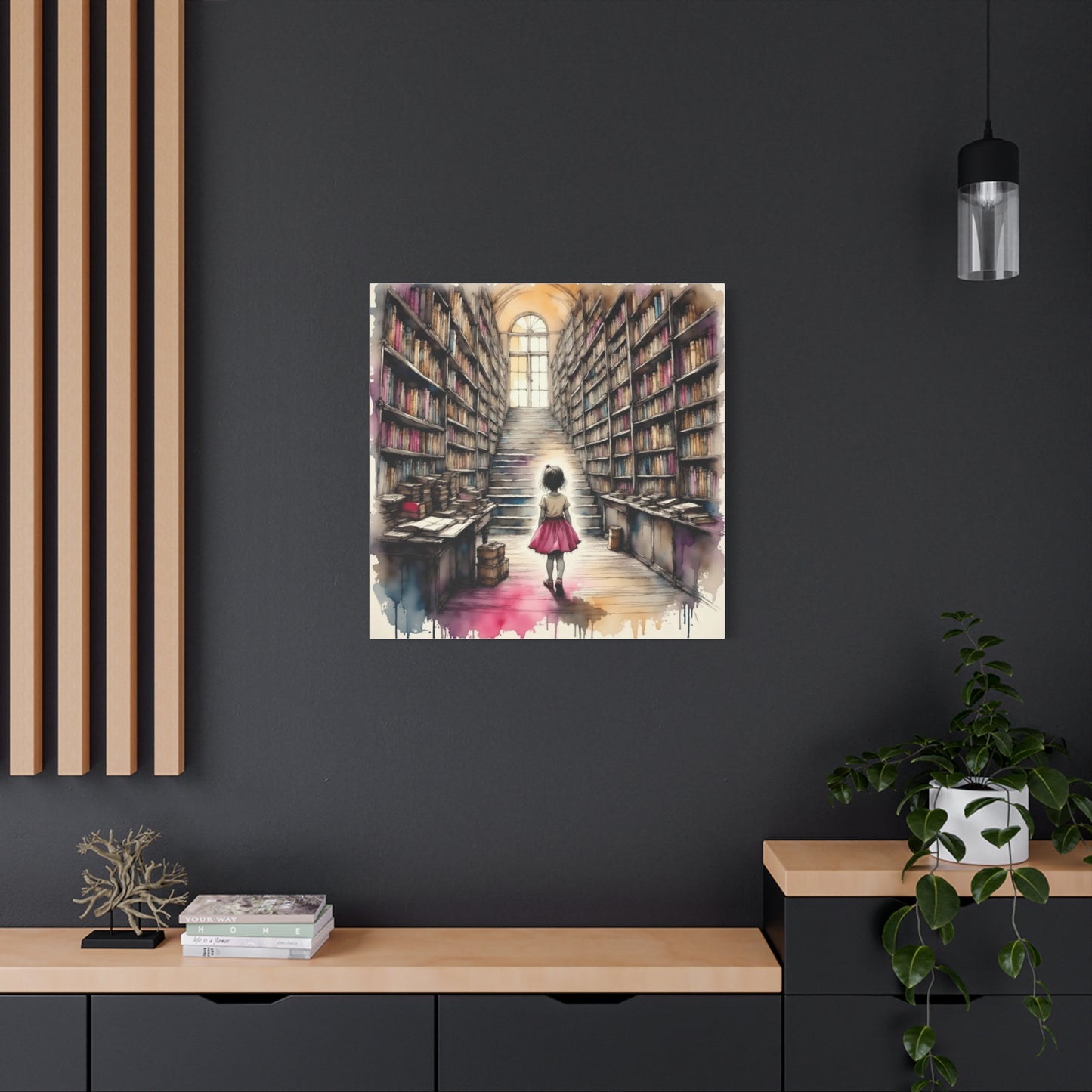 Girl in the Library Abstract Art