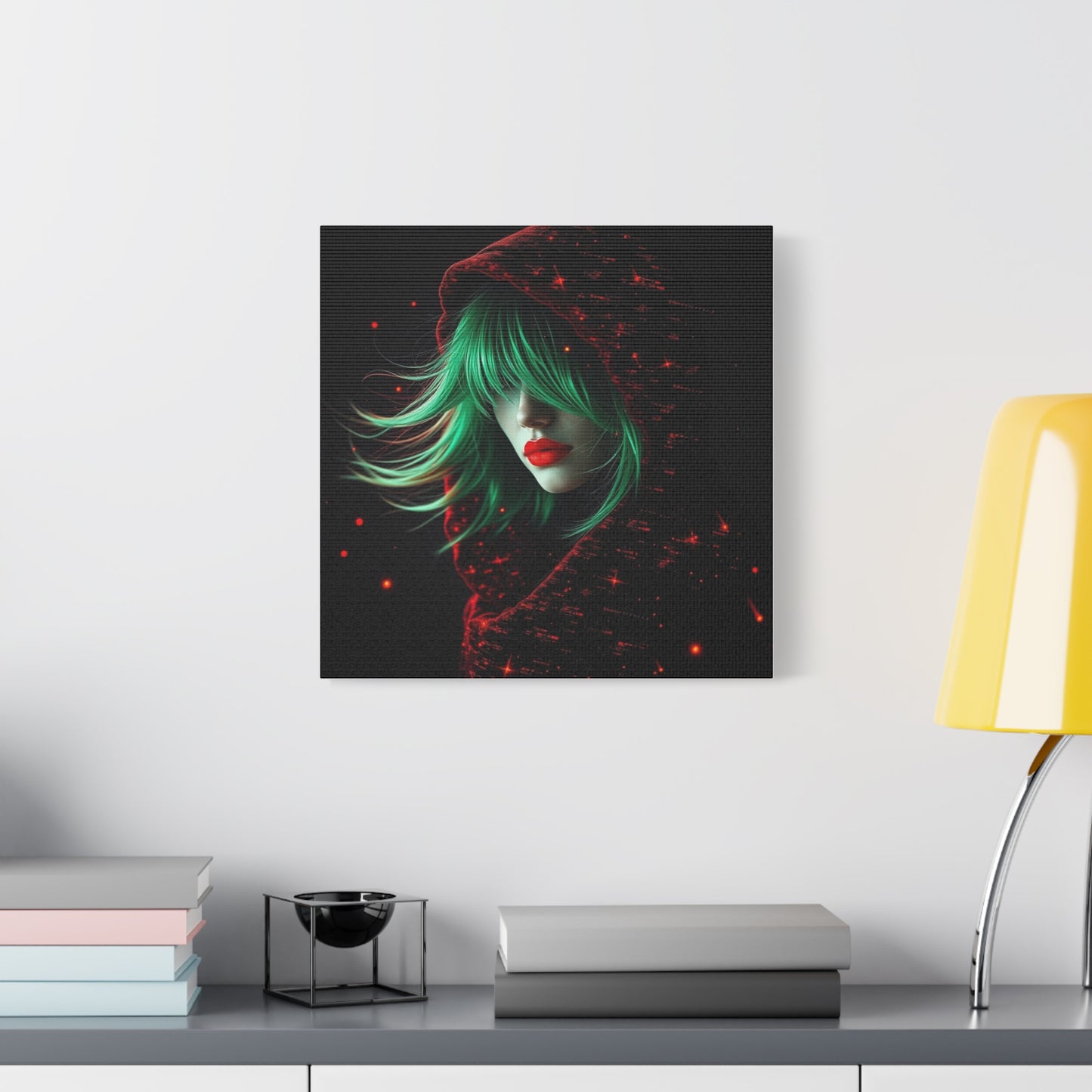 Green Haired Lady Abstract Art